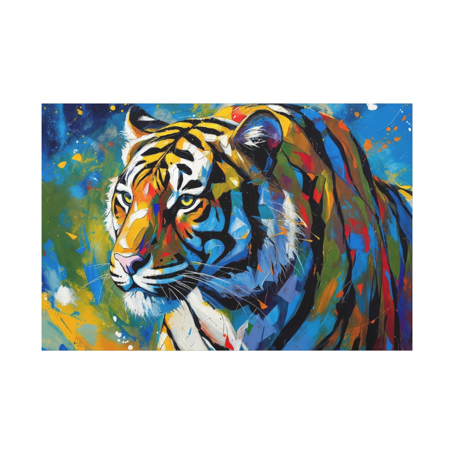 Colorful Tiger Matte Canvas Wall Art — Vibrant Stretched 1.25"