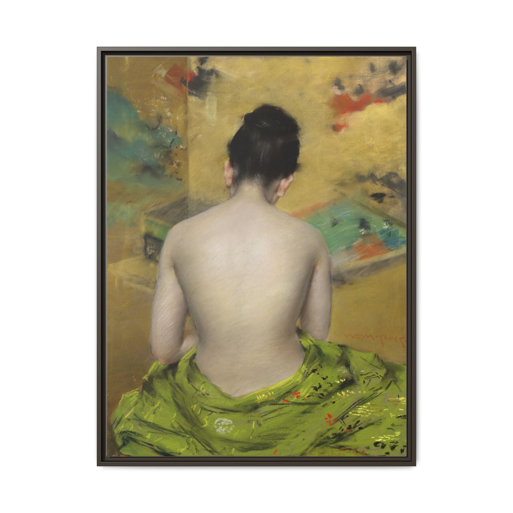 Study of Flesh Color and Gold by William Merritt Chase Framed Matte Canvas Art