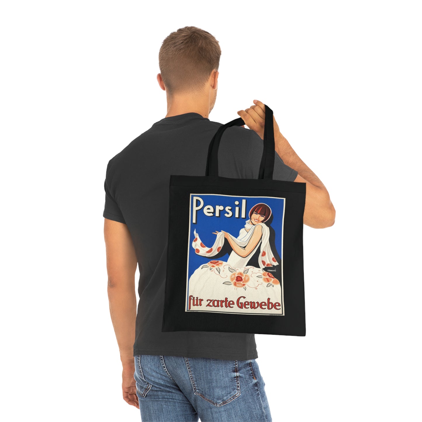 Vintage Persil Poster Cotton Tote — Retro Laundry Advertising Graphic Bag