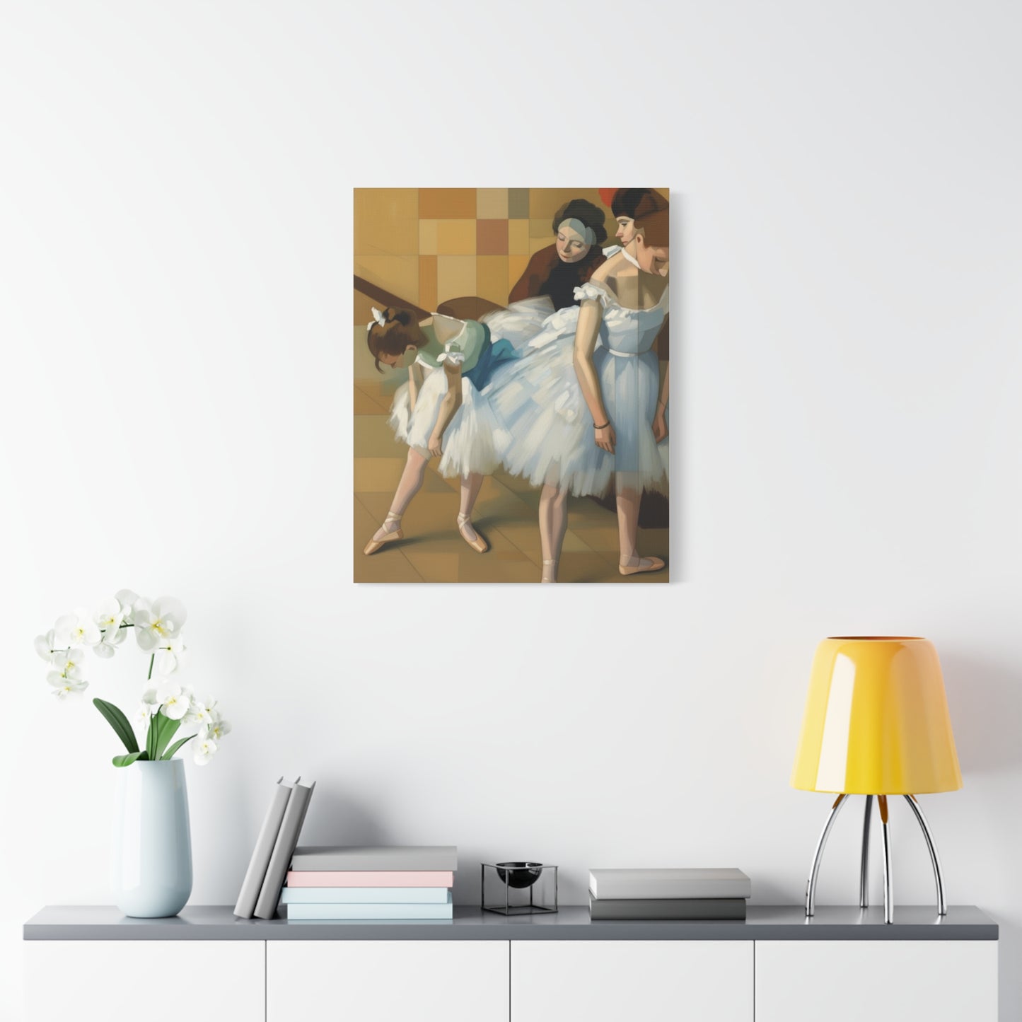 Ballerina Dancers Matte Stretched Canvas Wall Art