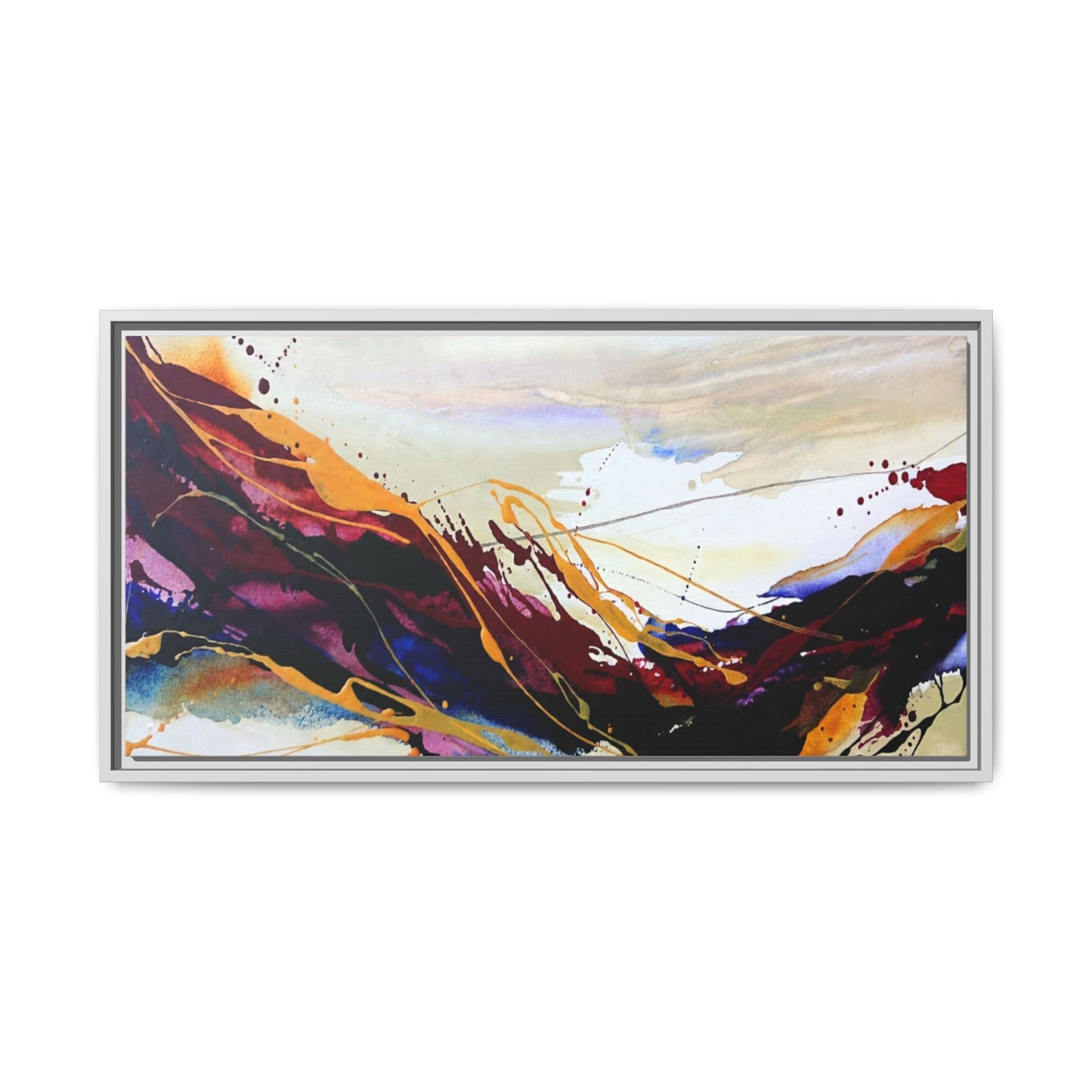 Abstract Flow Matte Canvas Framed Wall Art