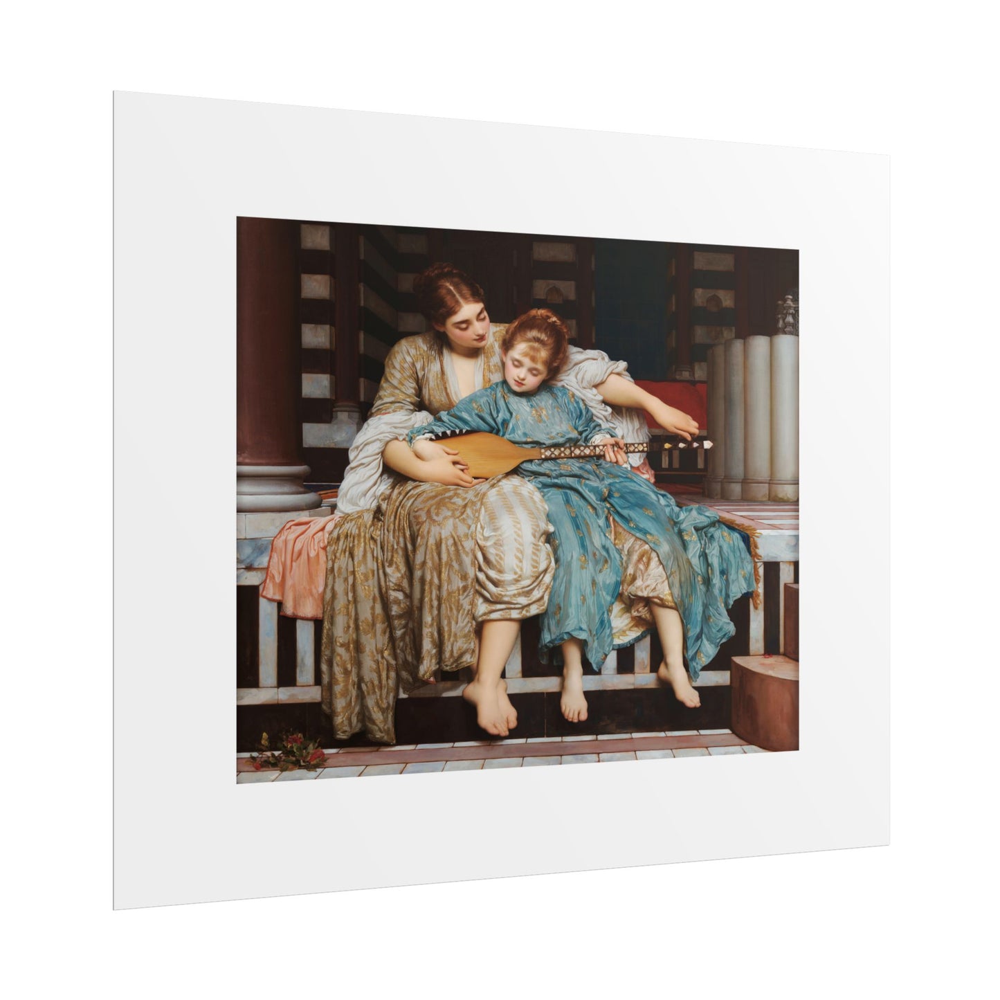 Music Lesson by Frederic Leighton Wall Art Print