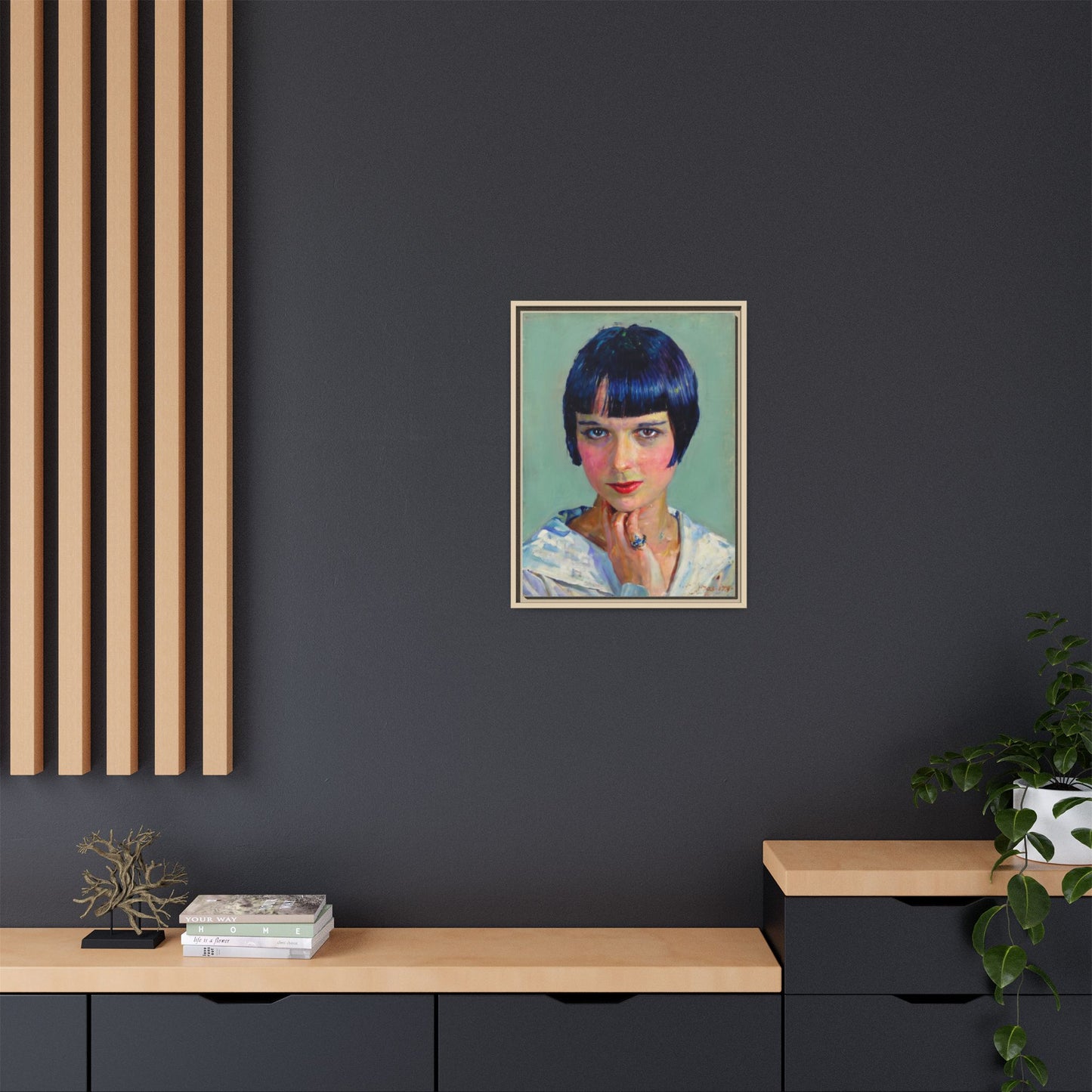 Framed Matte Canvas Portrait Print — Vintage Flapper Woman