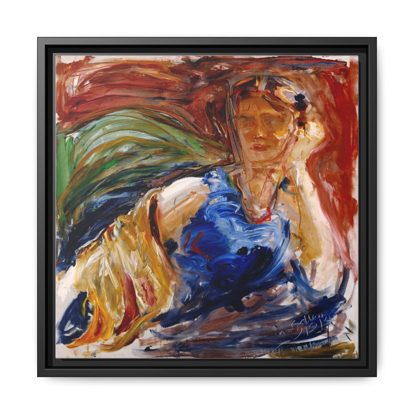 Portrait of hyllis Sjostrom by Akseli Gallen-Kallela Canvas Matte Framed Wall Art Print