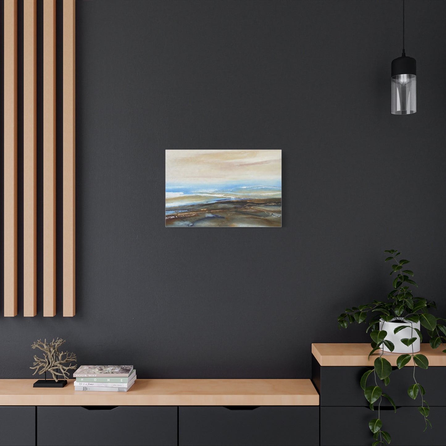 Coastal Abstract Matte Canvas Wall Art — Serene Ocean Horizon Stretch