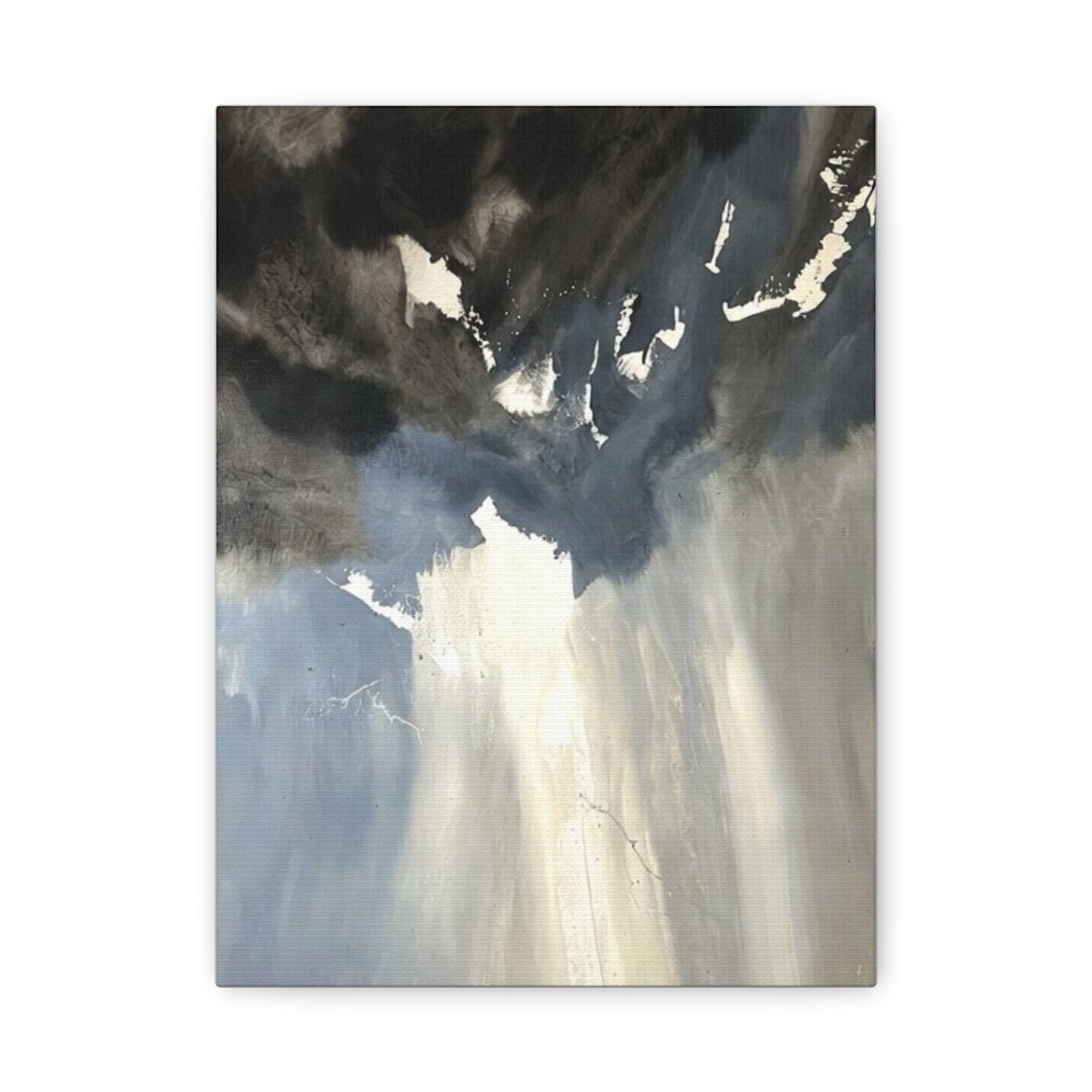 Abstract Storm Canvas Print — Dramatic Blue & Gray Matte Wall Art