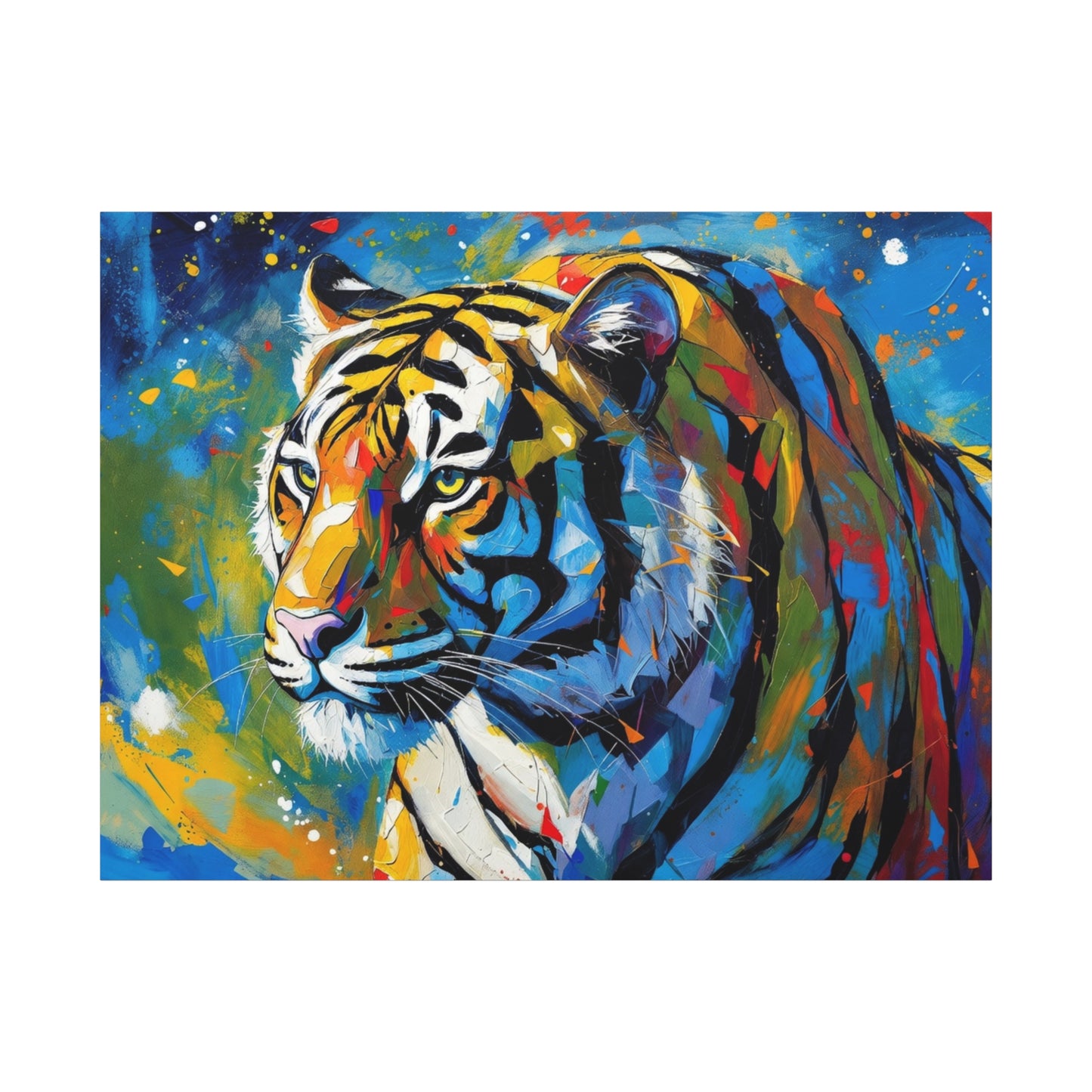 Colorful Tiger Matte Canvas Wall Art — Vibrant Stretched 1.25"