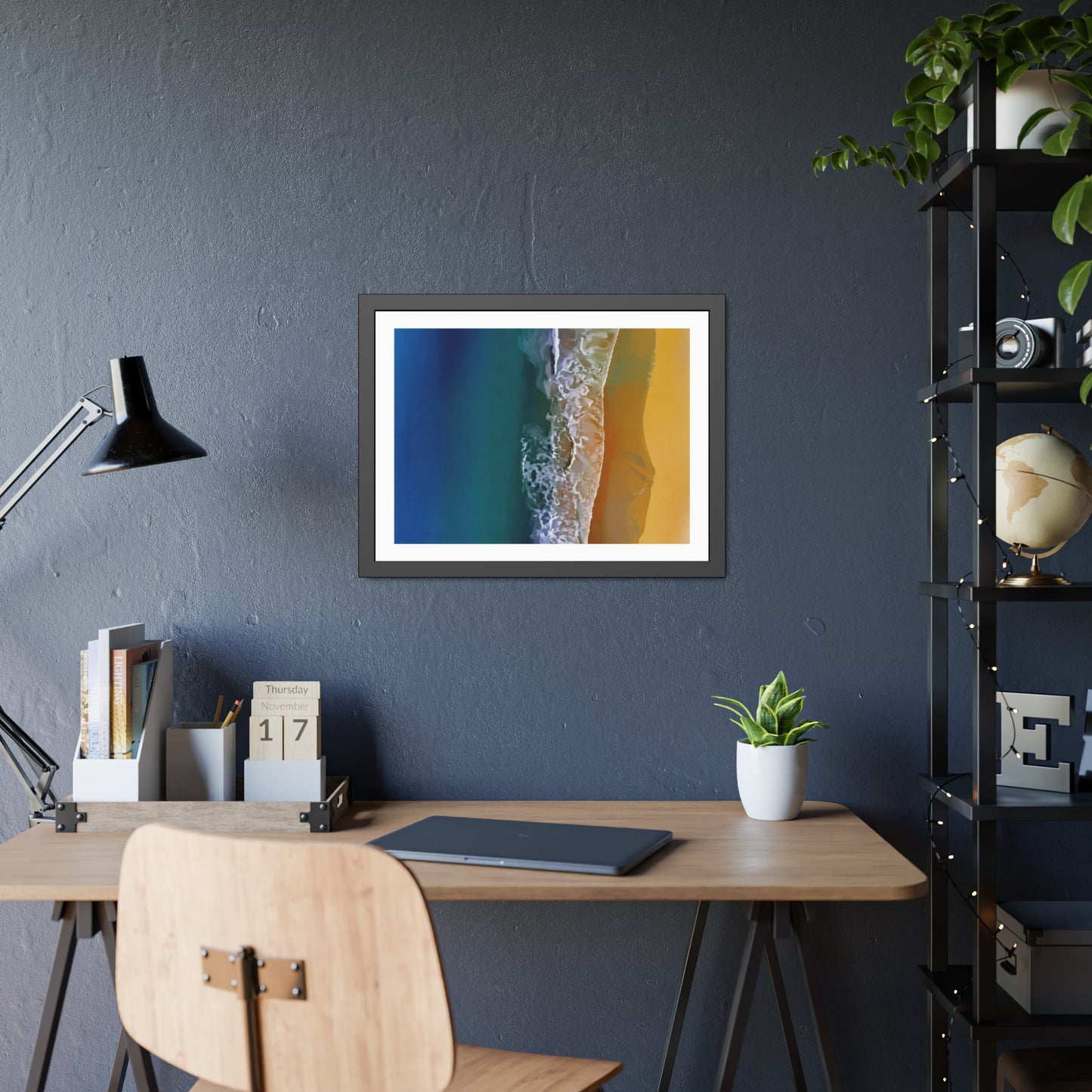 Coastal Waves Framed Poster — Beach Ocean Photography Wall Art