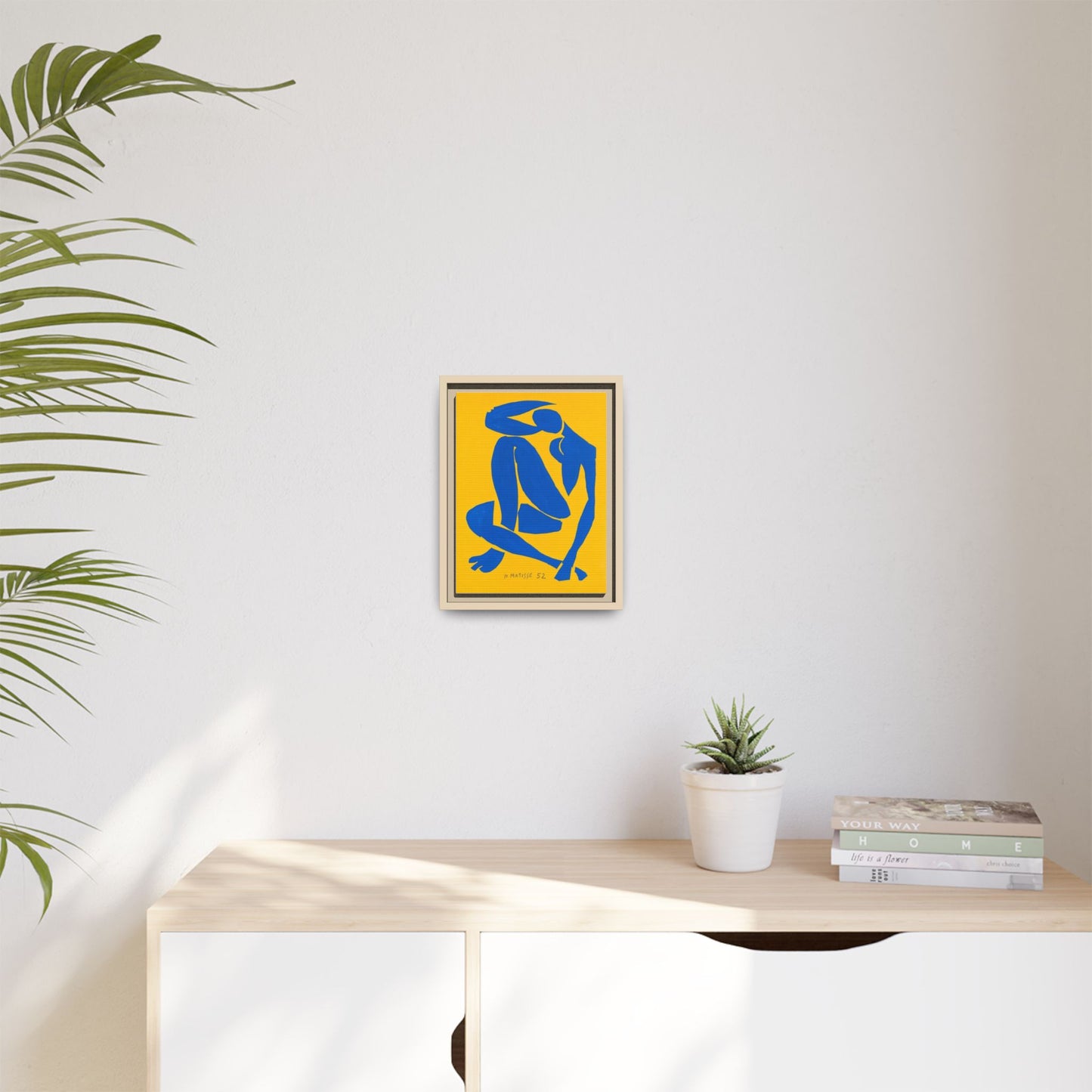 Abstract Blue Nude Matte Canvas Wall Art, Framed