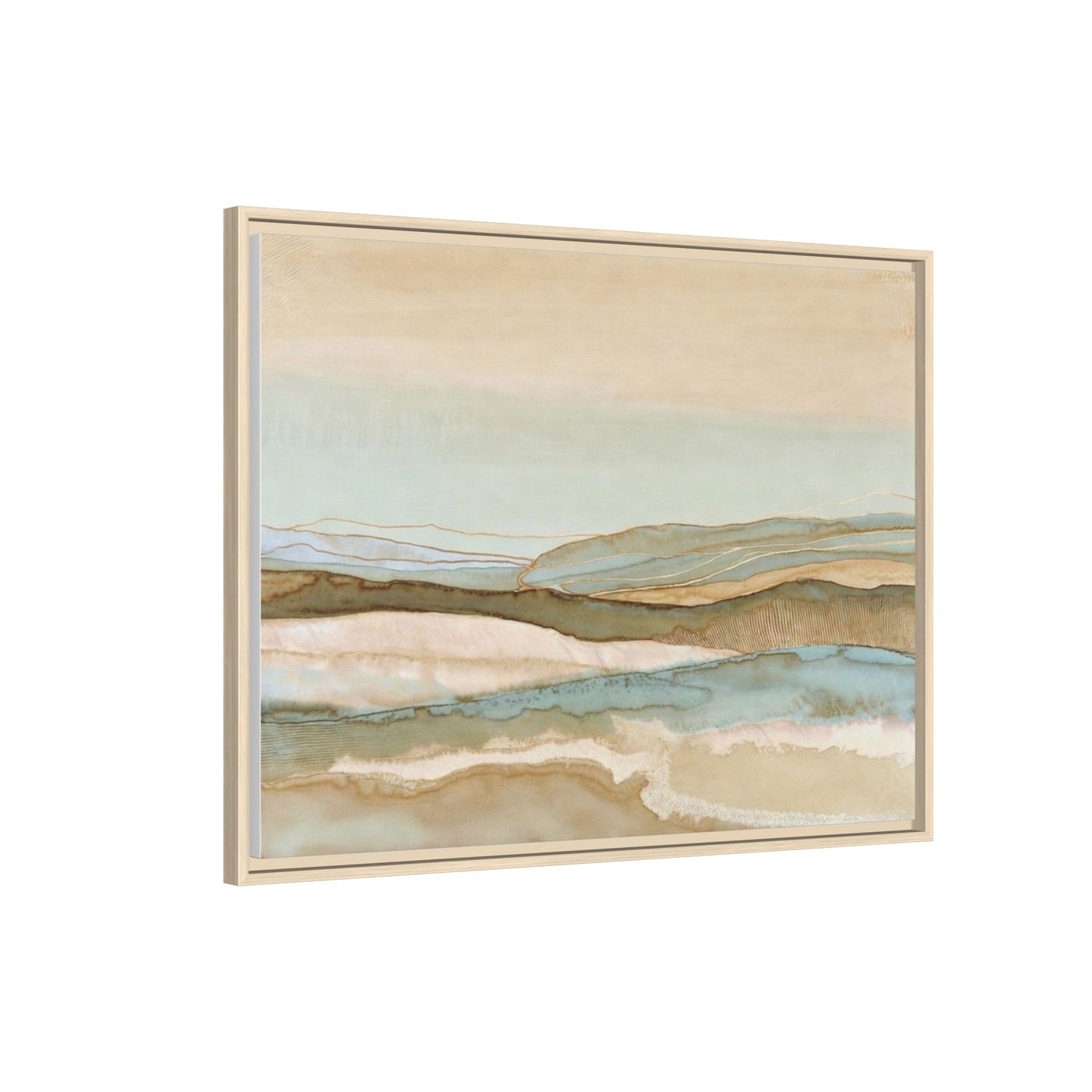 Framed Matte Canvas Coastal Abstract Landscape Wall Art