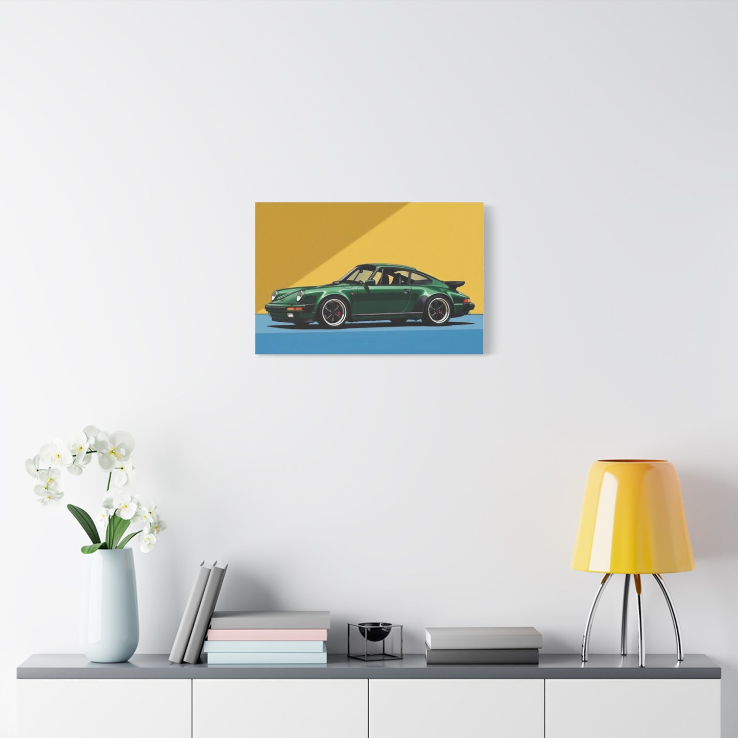 Vintage Green Porsche Art Print - Matte Stretched Canvas