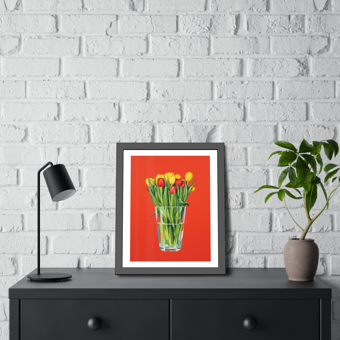 Tulip Bouquet Framed Poster — Bright Floral Wall Art