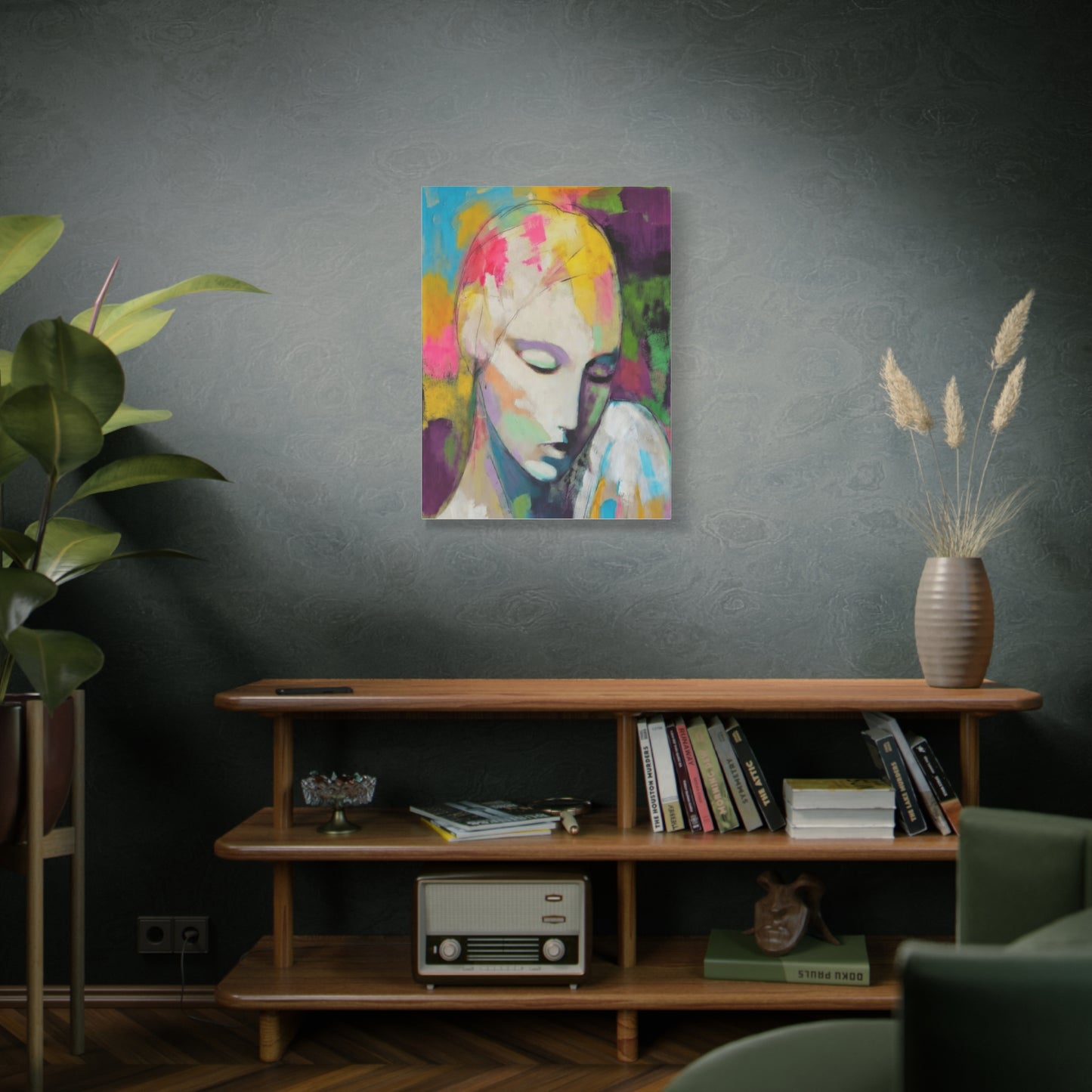 Abstract Angel Portrait Canvas - Colorful Modern Wall Art