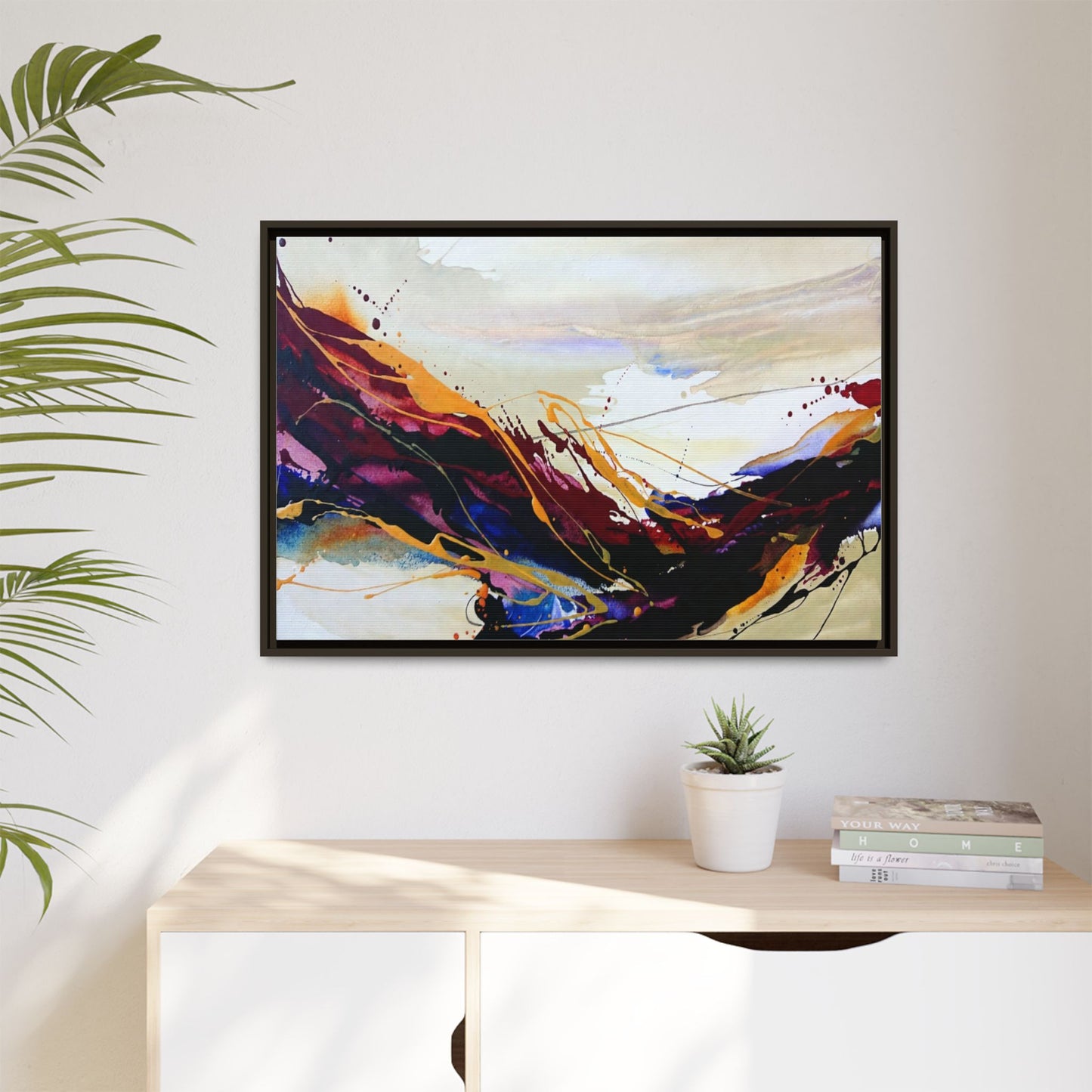 Abstract Flow Matte Canvas Framed Wall Art