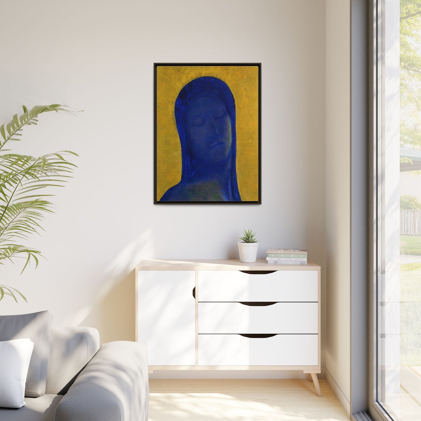 Closed Eyes by Odilon Redon Framed Matte Canvas Wall Art Print