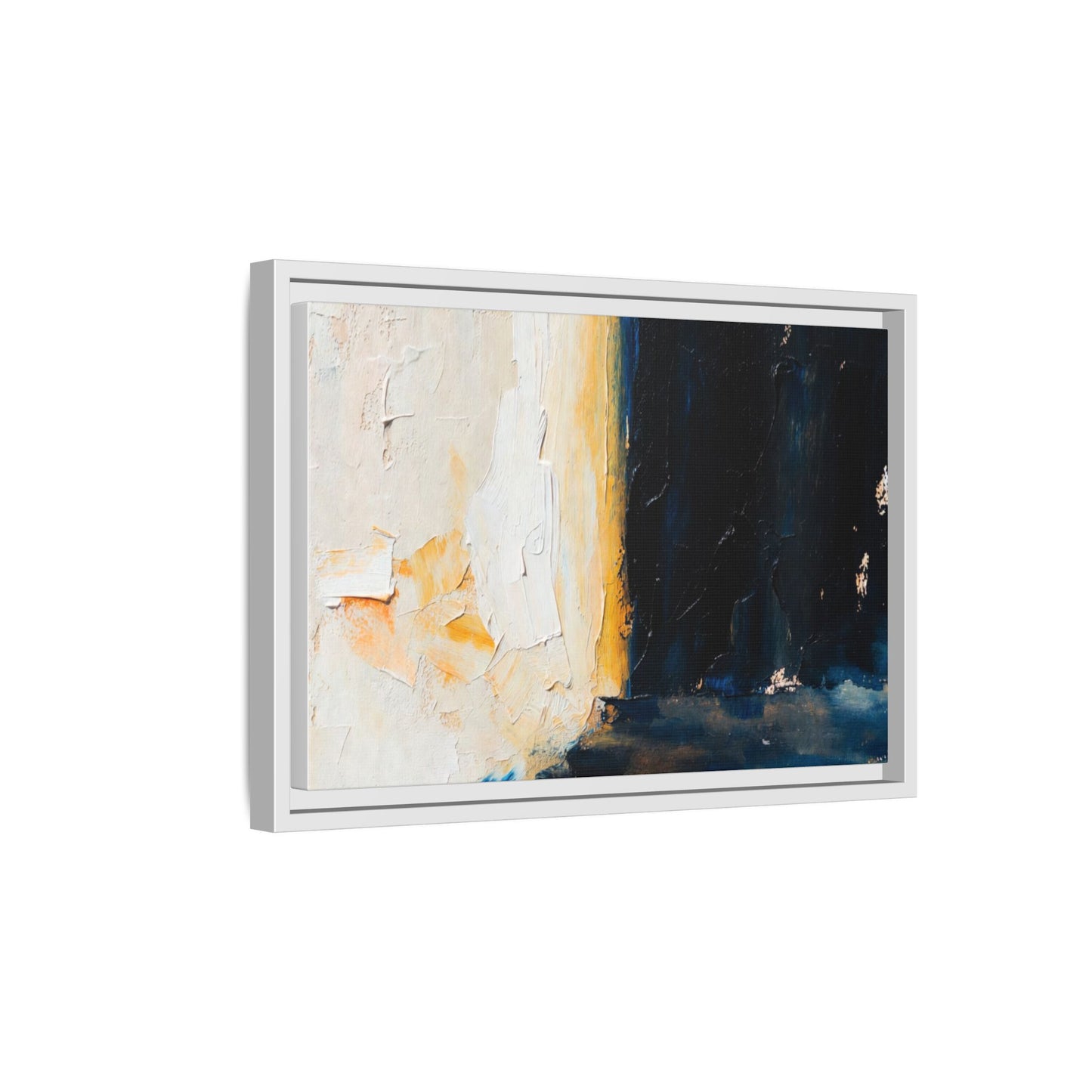 Abstract Coastal Texture Framed Canvas Art — Matte Multi-Color Wall Print