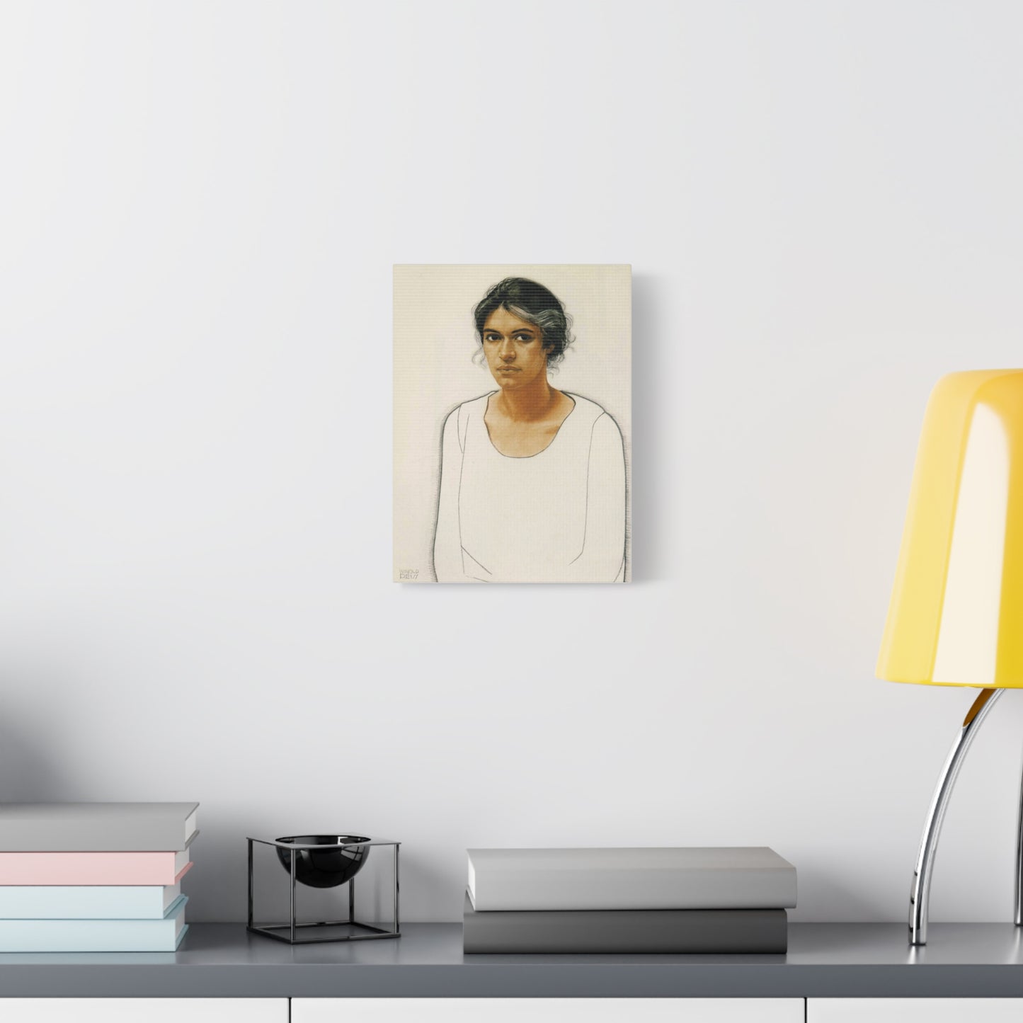Portrait of a Woman by Winold Reiss Canvas Print – Matte Stretched Wall Art