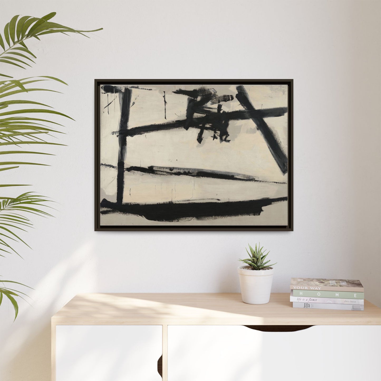 Painting Number 2 by Franz Kline Framed Abstract Canvas Art Print
