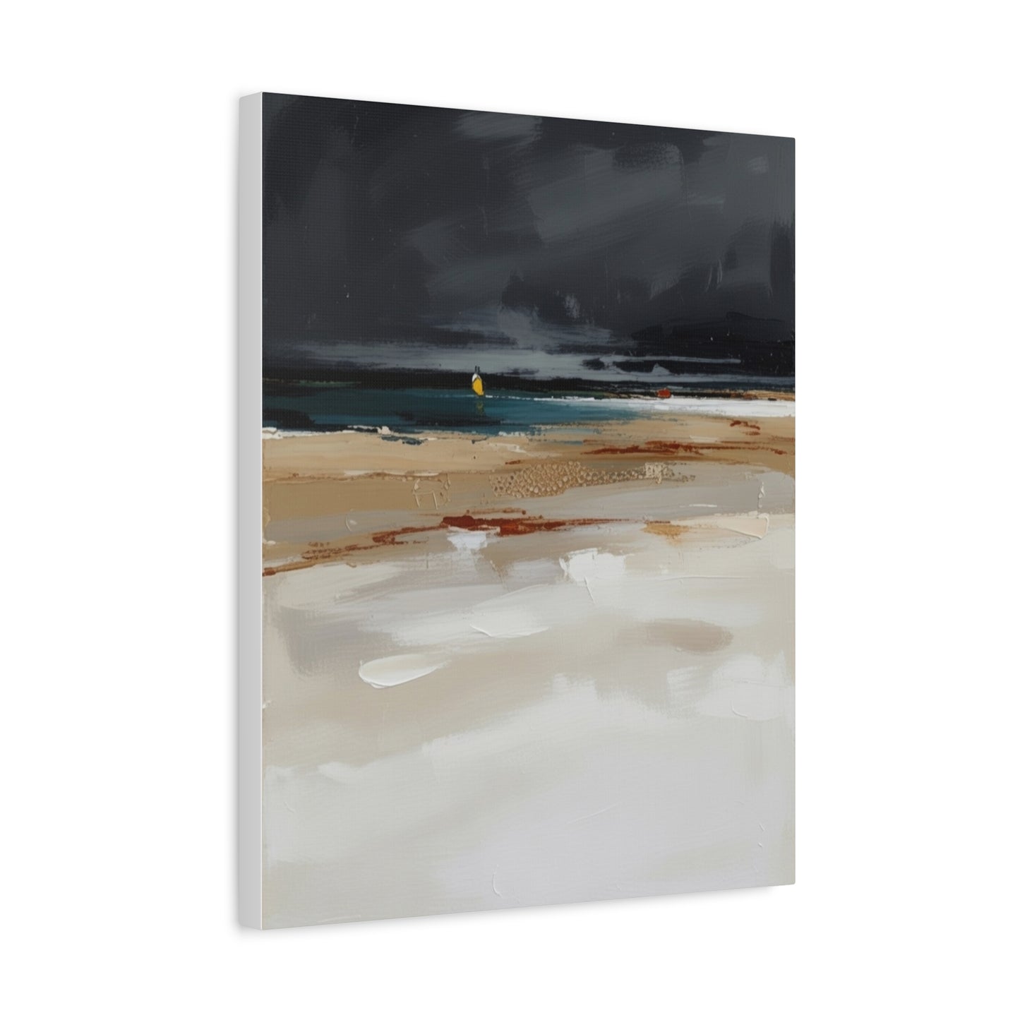 Beachscape Canvas Art — Stormy Seascape Matte Stretched Wall Art