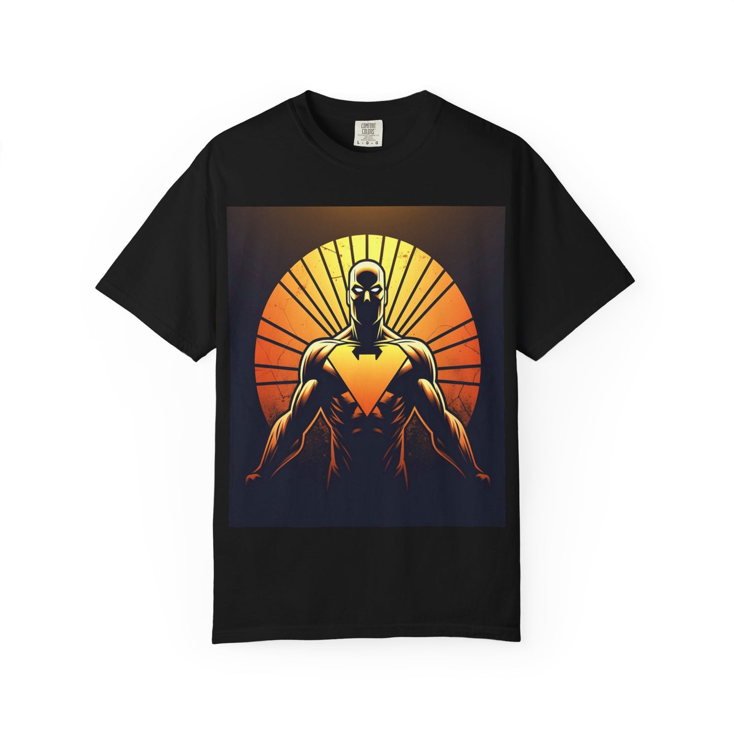 Superhero Sunrise T-Shirt — Bold Chest Emblem Graphic