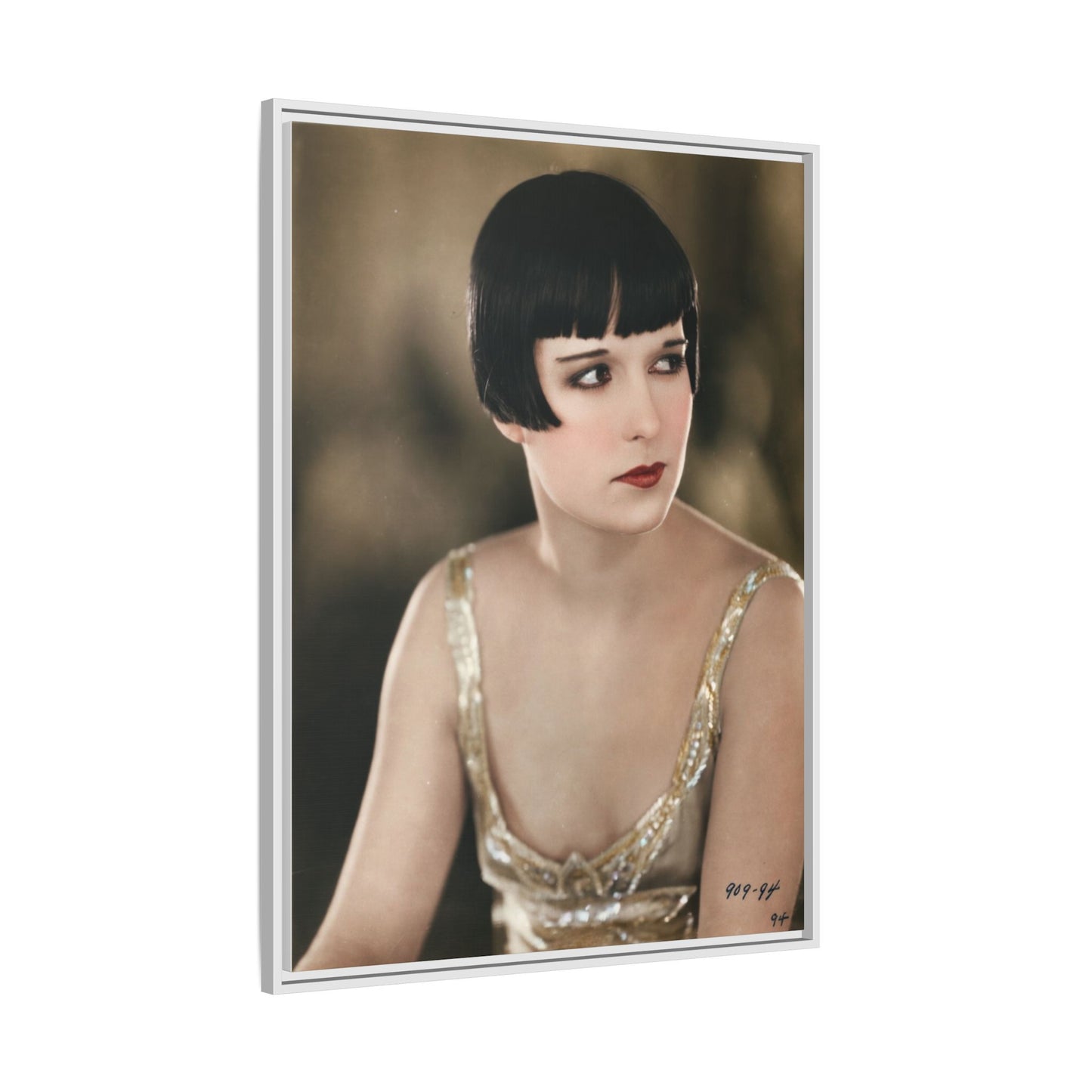 Vintage Louise Brooks Portrait Matte Canvas Framed Wall Art
