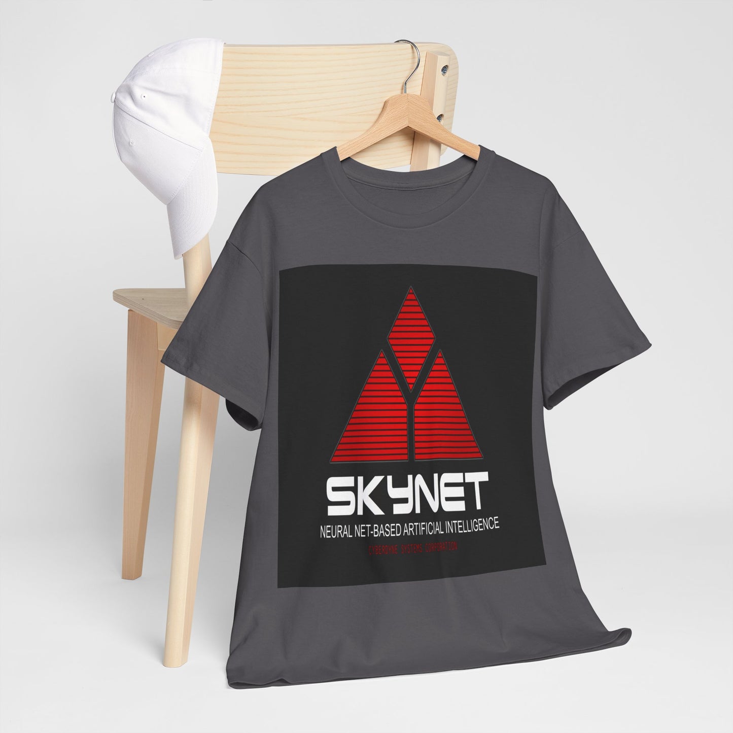 Skynet Logo Tee — Retro Red AI Graphic T-Shirt