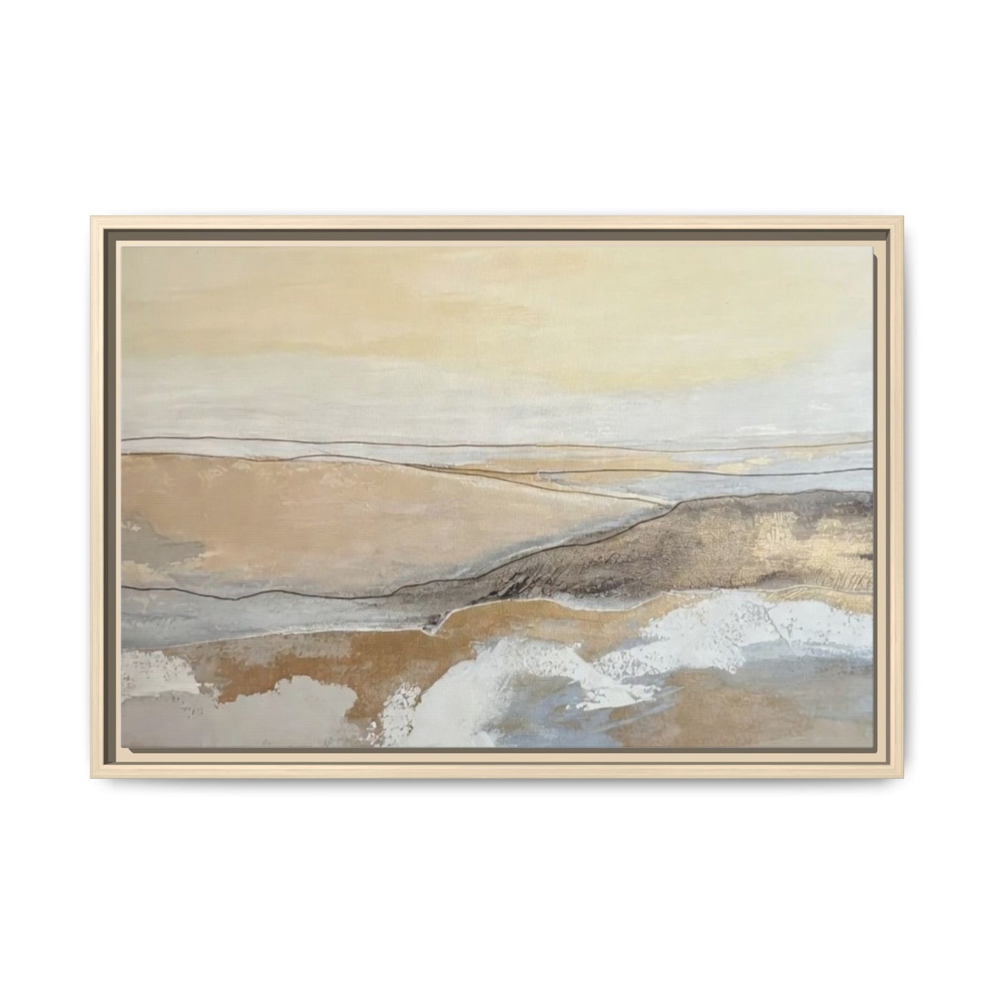 Framed Abstract Coastal Landscape Matte Canvas Wall Art