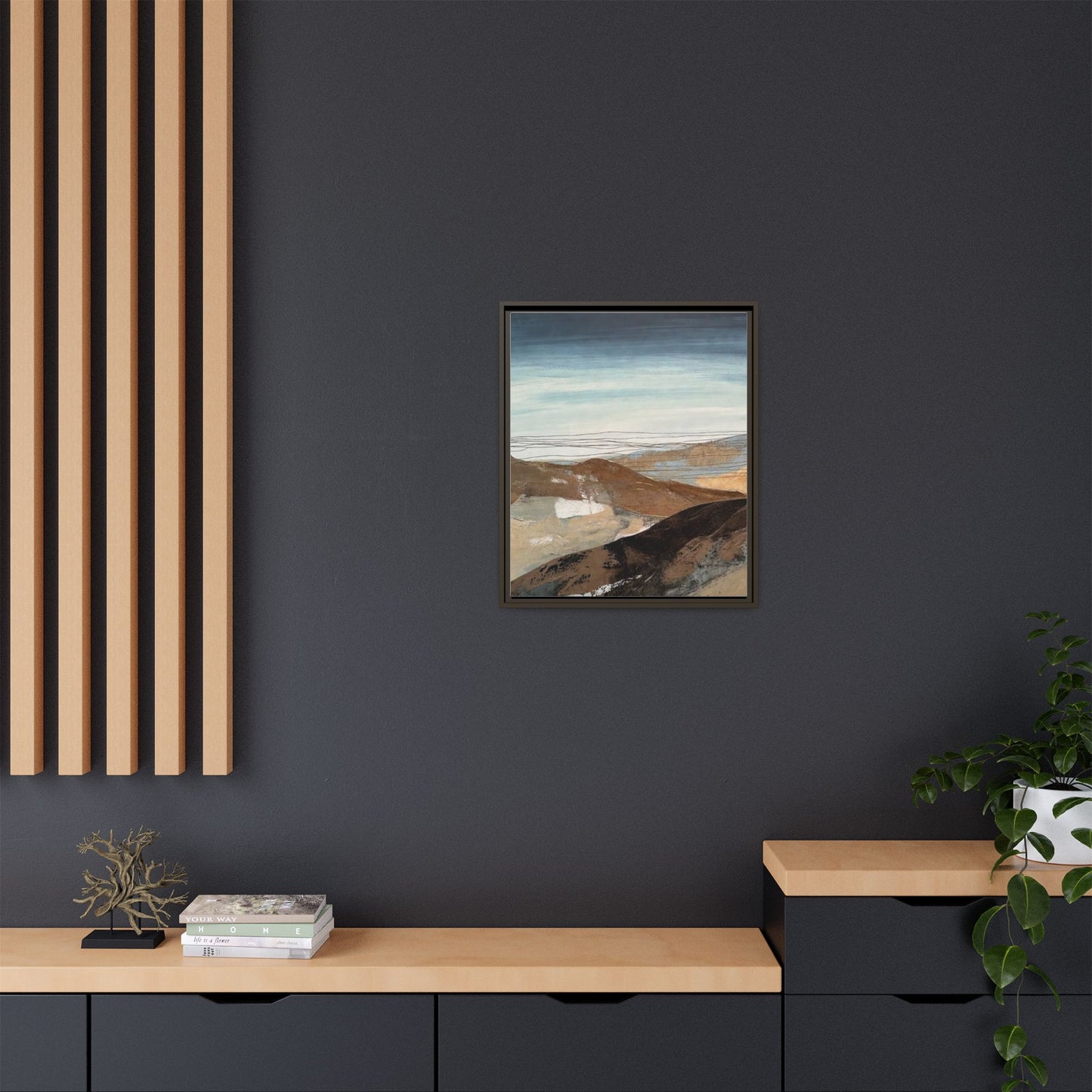Framed Matte Canvas Art — Serene Abstract Landscape