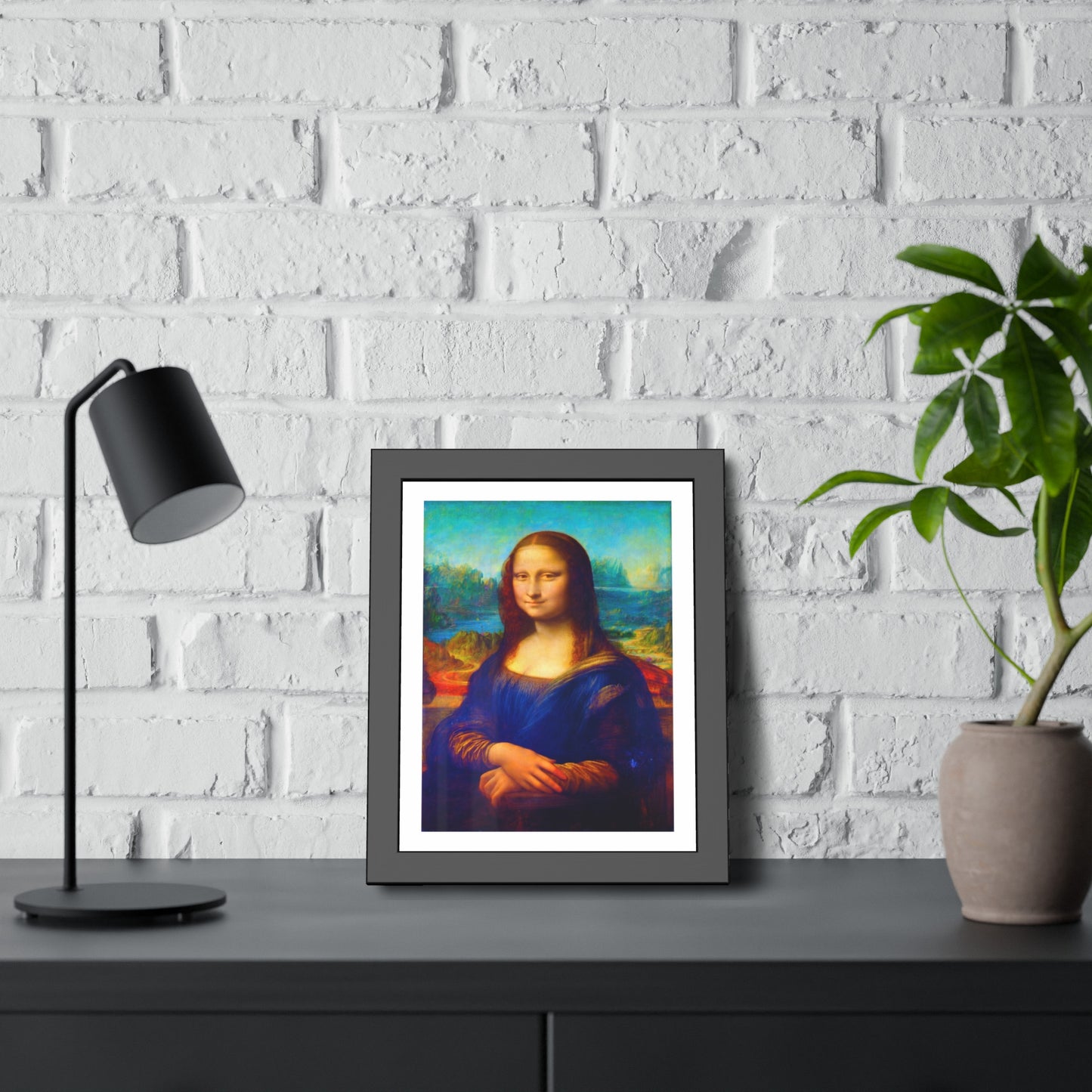 Framed Mona Lisa Poster — Classic Renaissance Art Print in Black Frame
