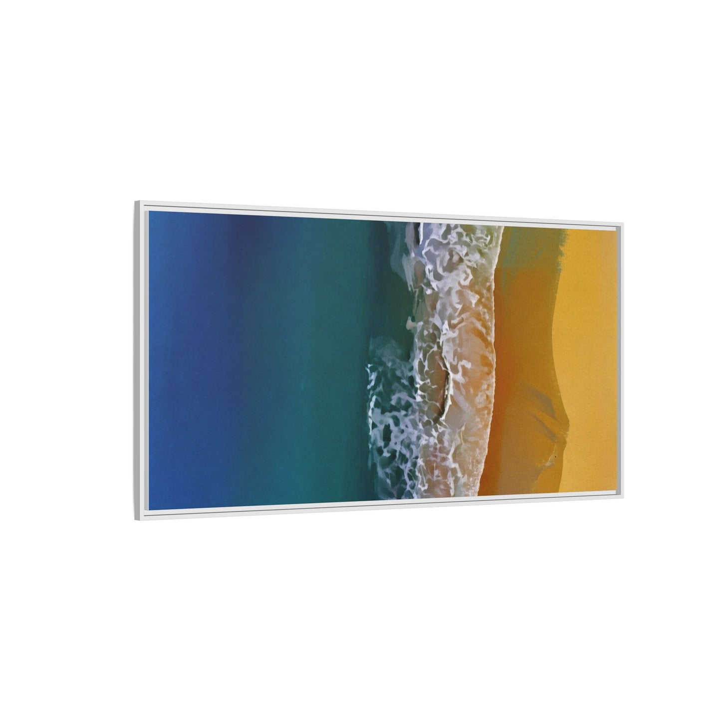 Framed Matte Canvas Seascape Print – Coastal Waves Wall Art
