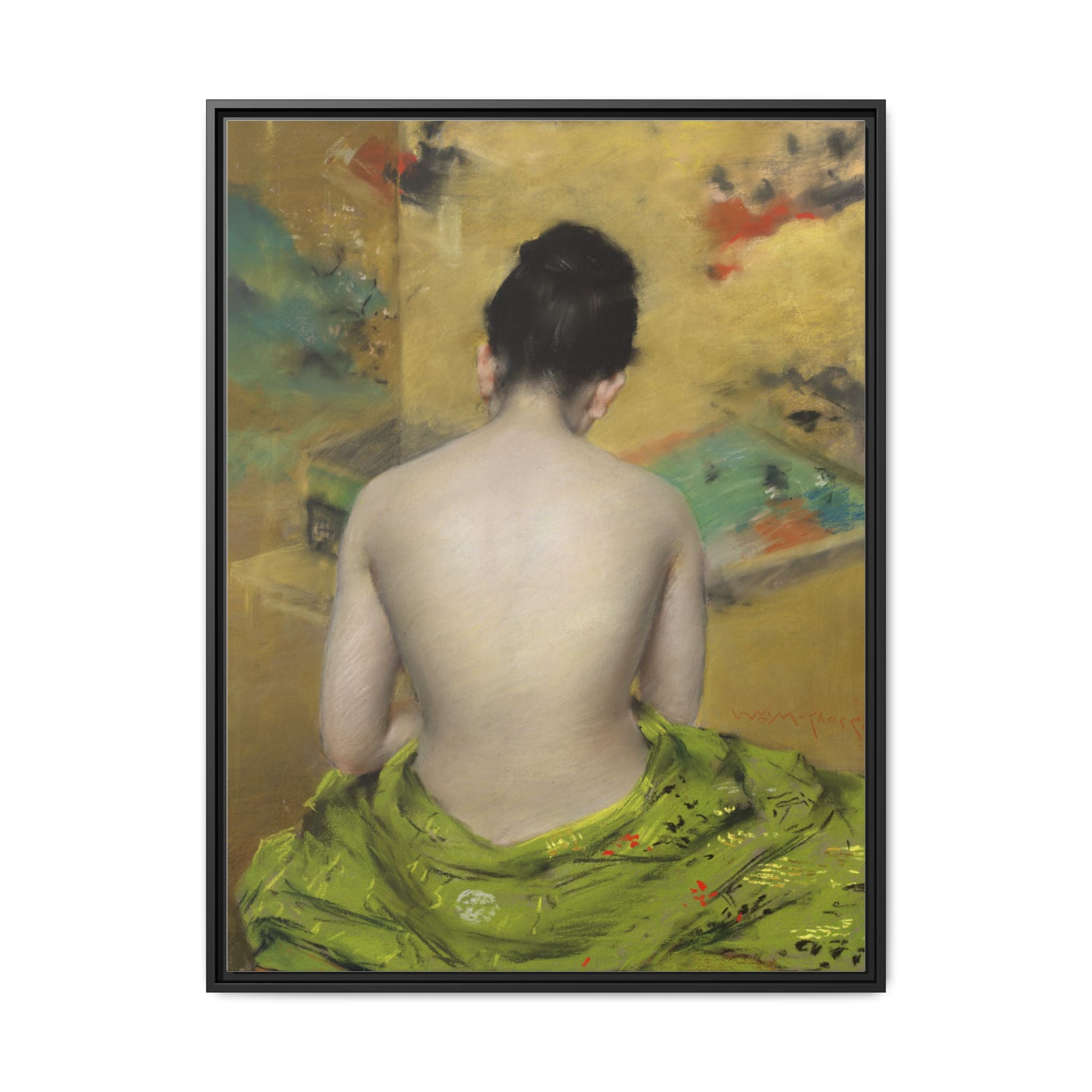 Study of Flesh Color and Gold by William Merritt Chase Framed Matte Canvas Art