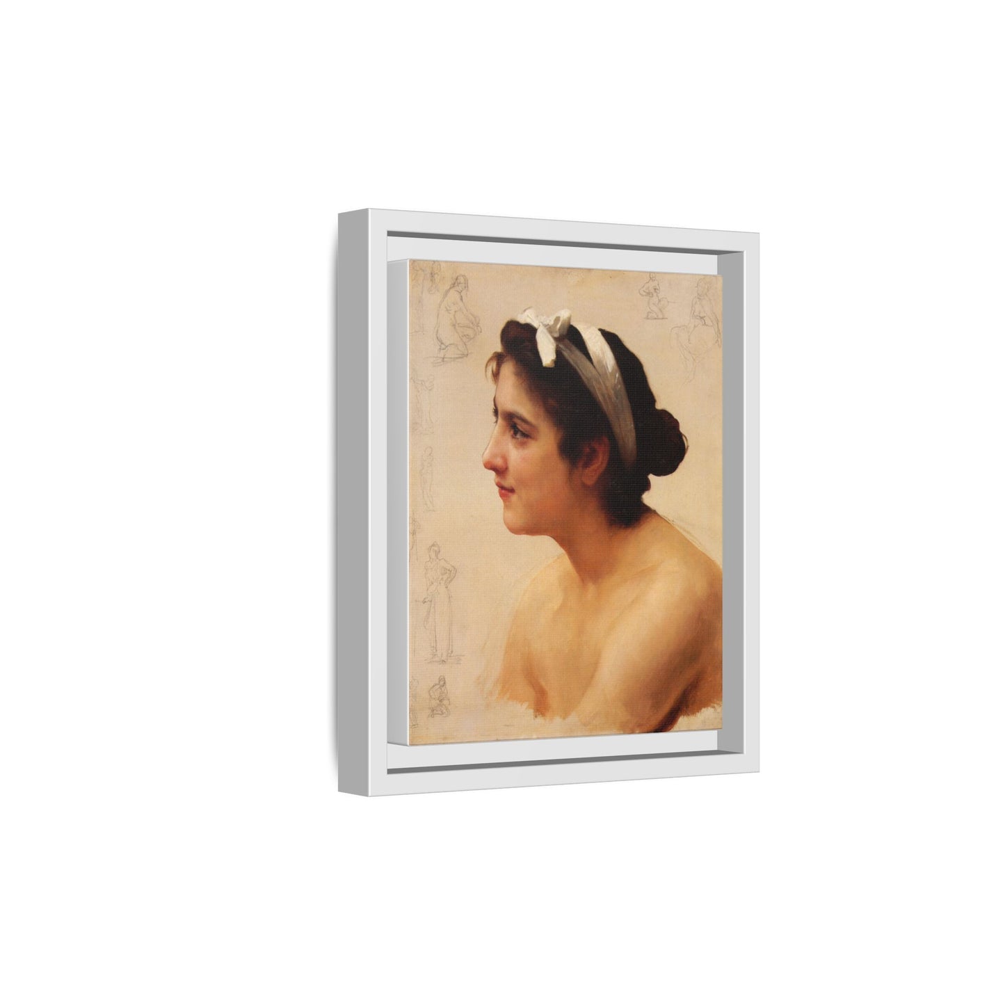 Study Of A Woman For Offering To Love by William Adolphe Bouguereau Framed Matte Canvas Print
