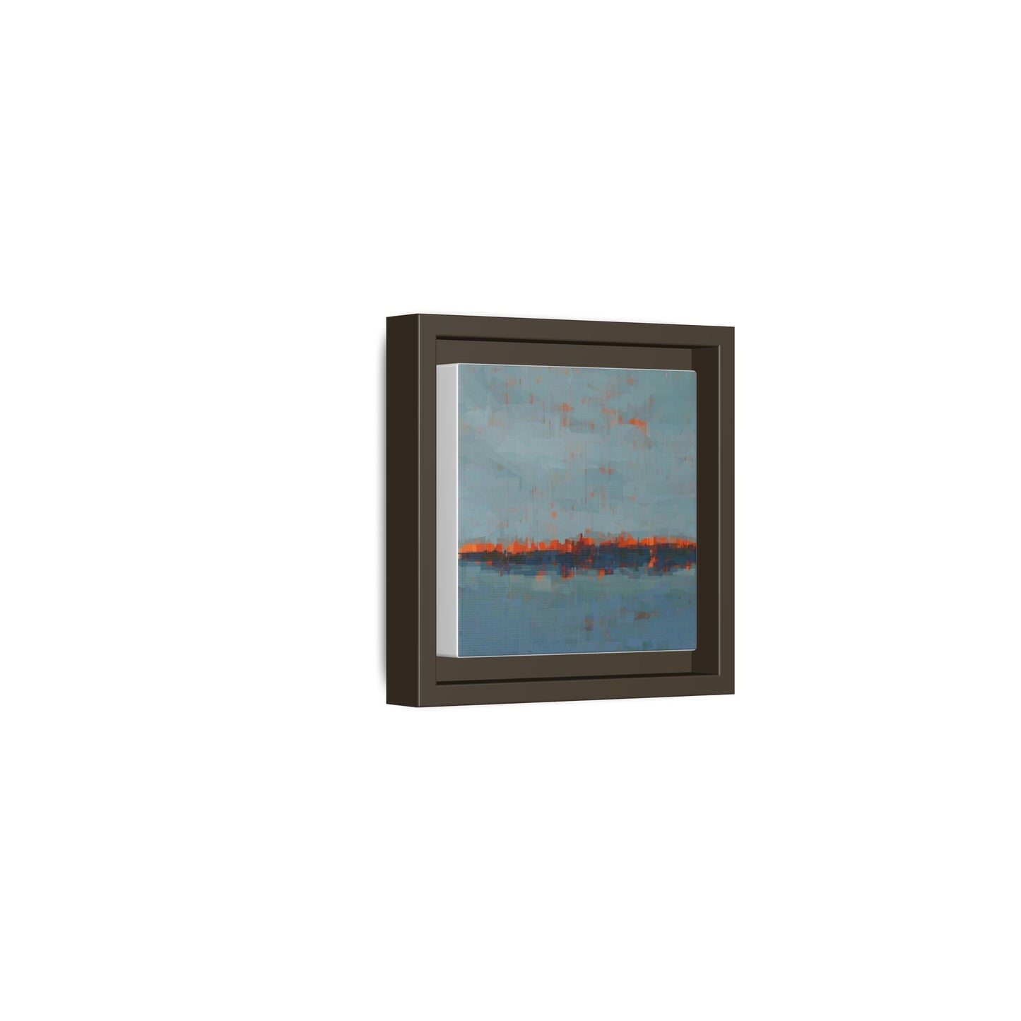 Framed Canvas Art — Teal & Orange Abstract Seascape