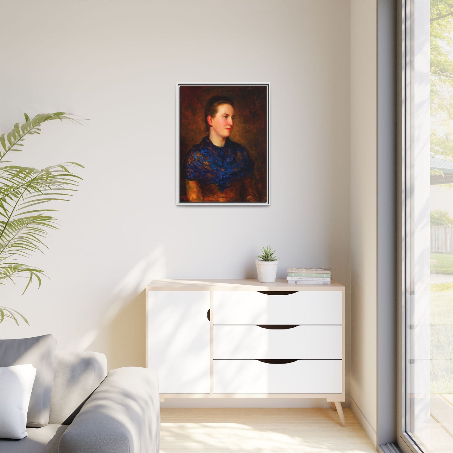 Framed Matte Canvas Portrait Print — Classic Victorian Woman Wall Art