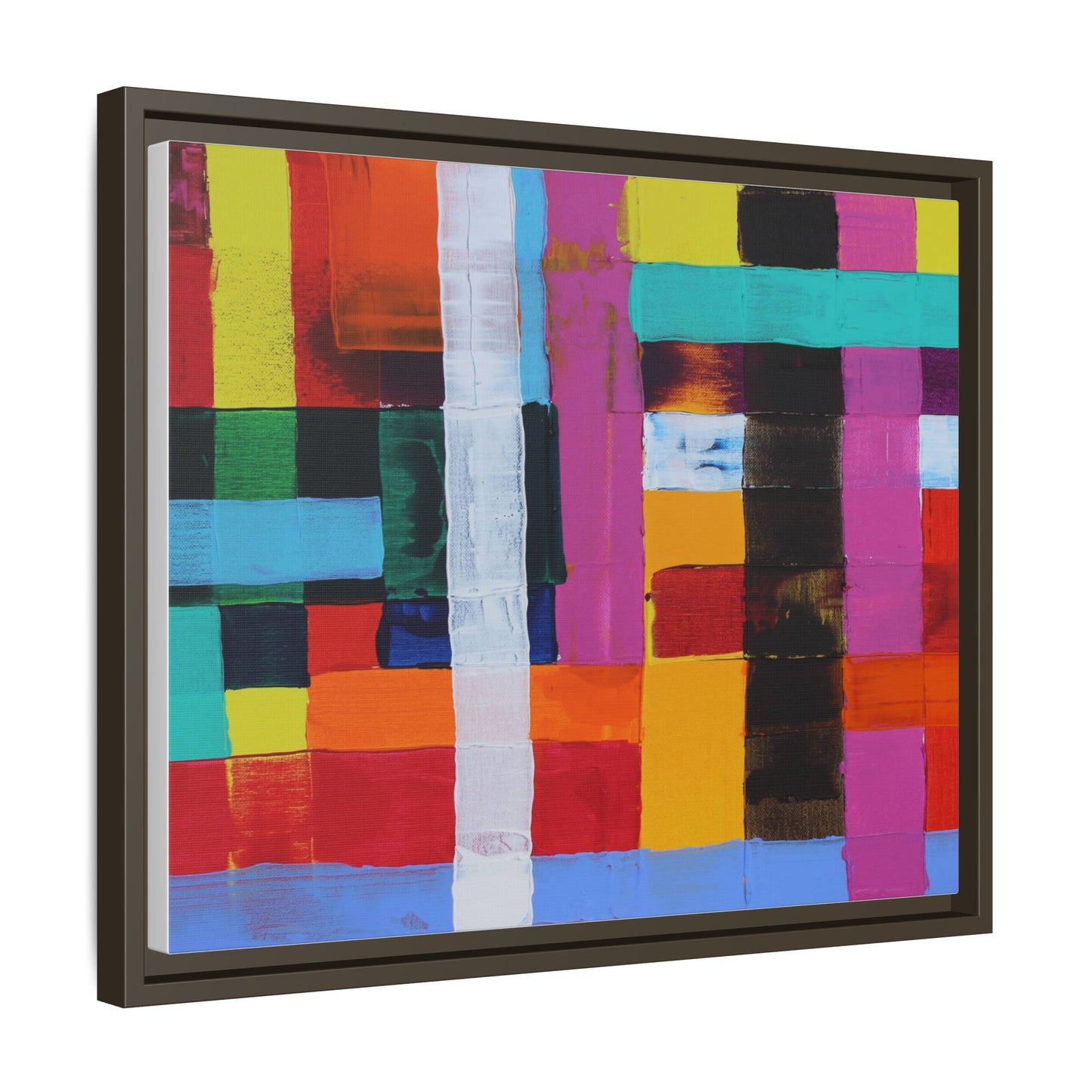 Farbfeld Malerei (Acryl) by Unknown Artist Matte Framed Canvas Wall Art Print