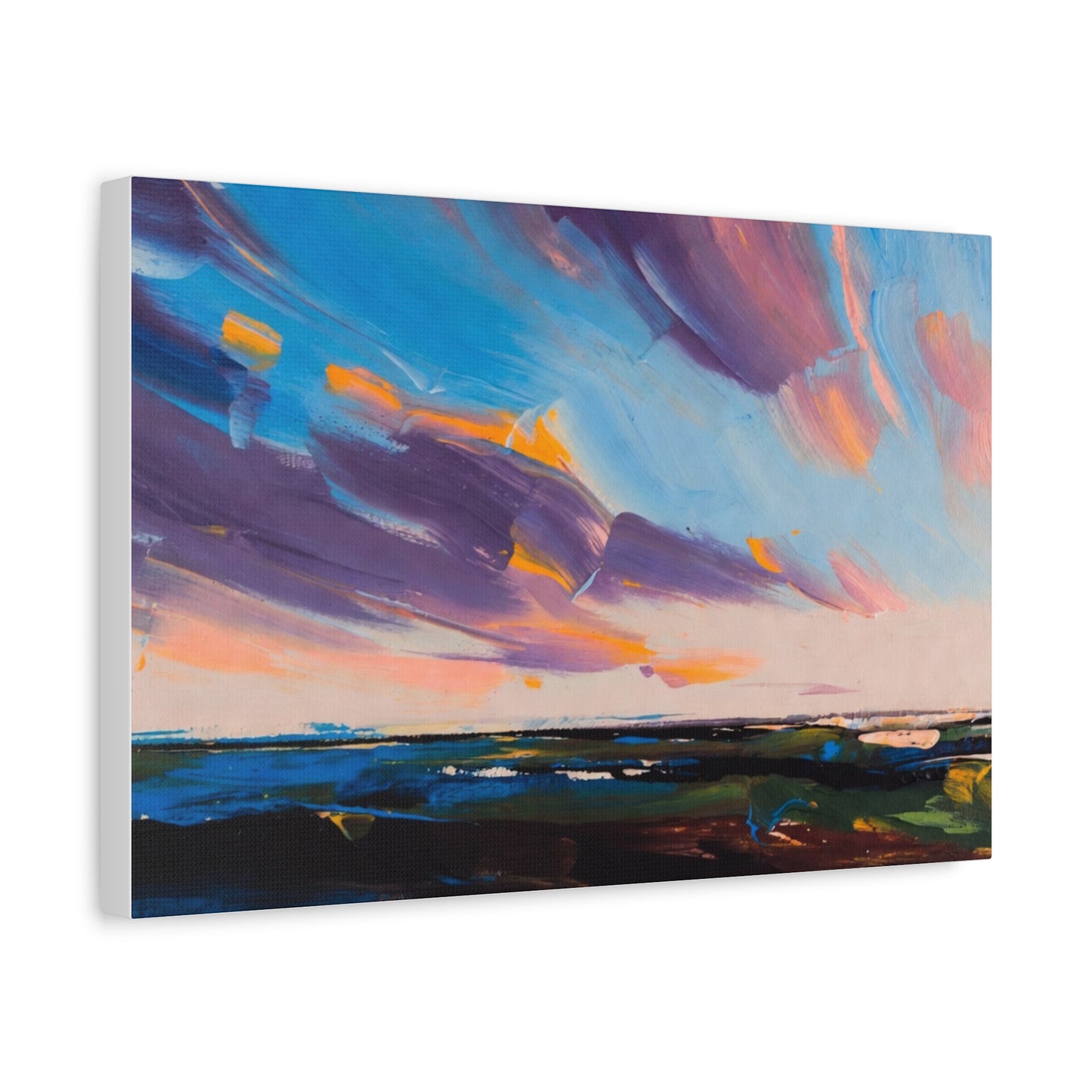 Abstract Coastal Sunset Canvas Print — Matte Stretched Wall Art