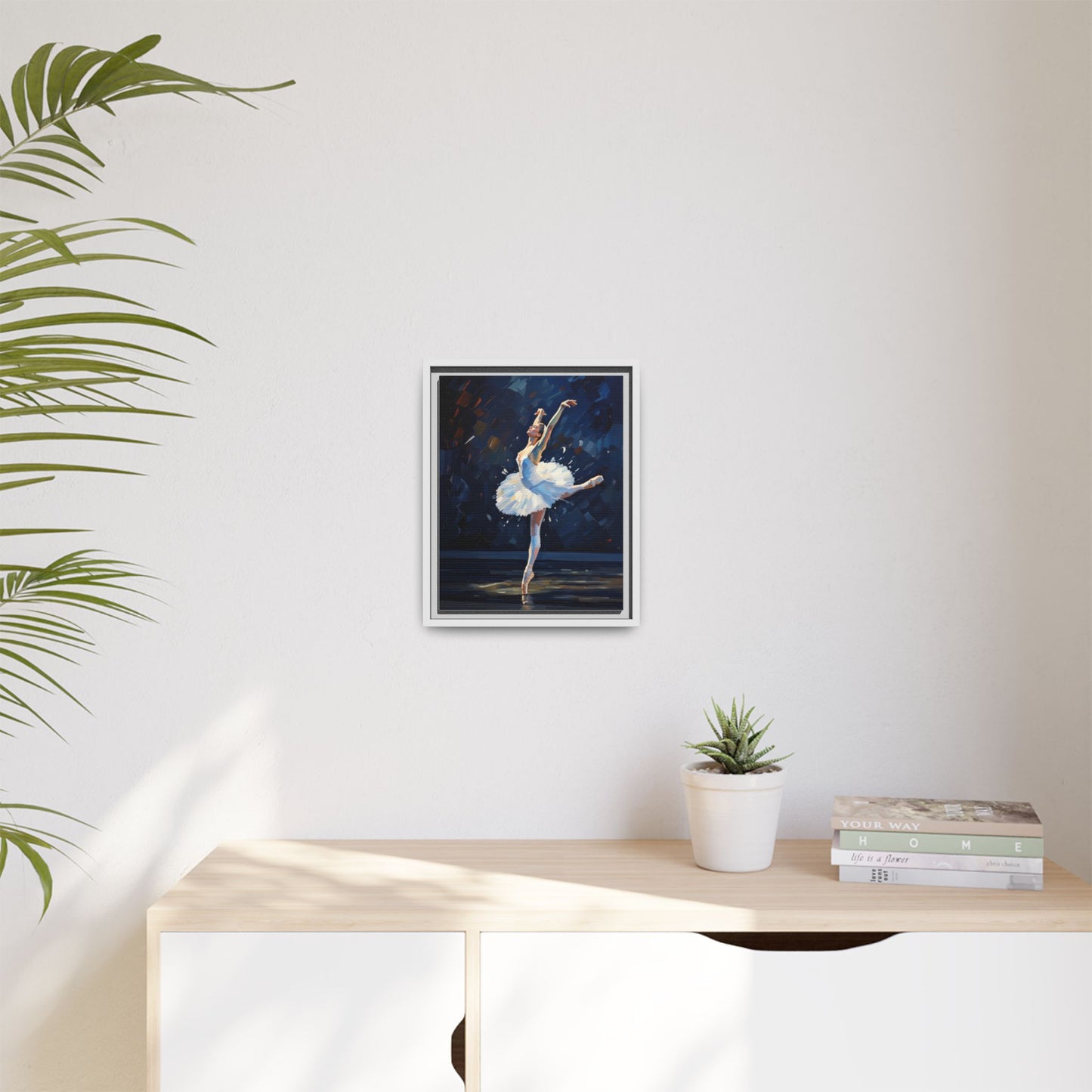 Ballerina Ballet Canvas Print — Framed Matte Wall Art