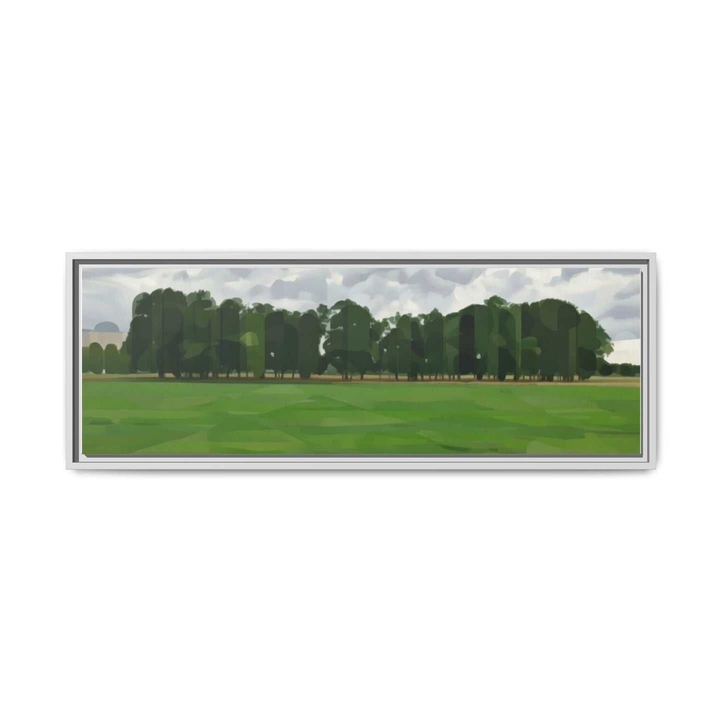 Framed Matte Canvas Print — Minimalist Green Landscape Art