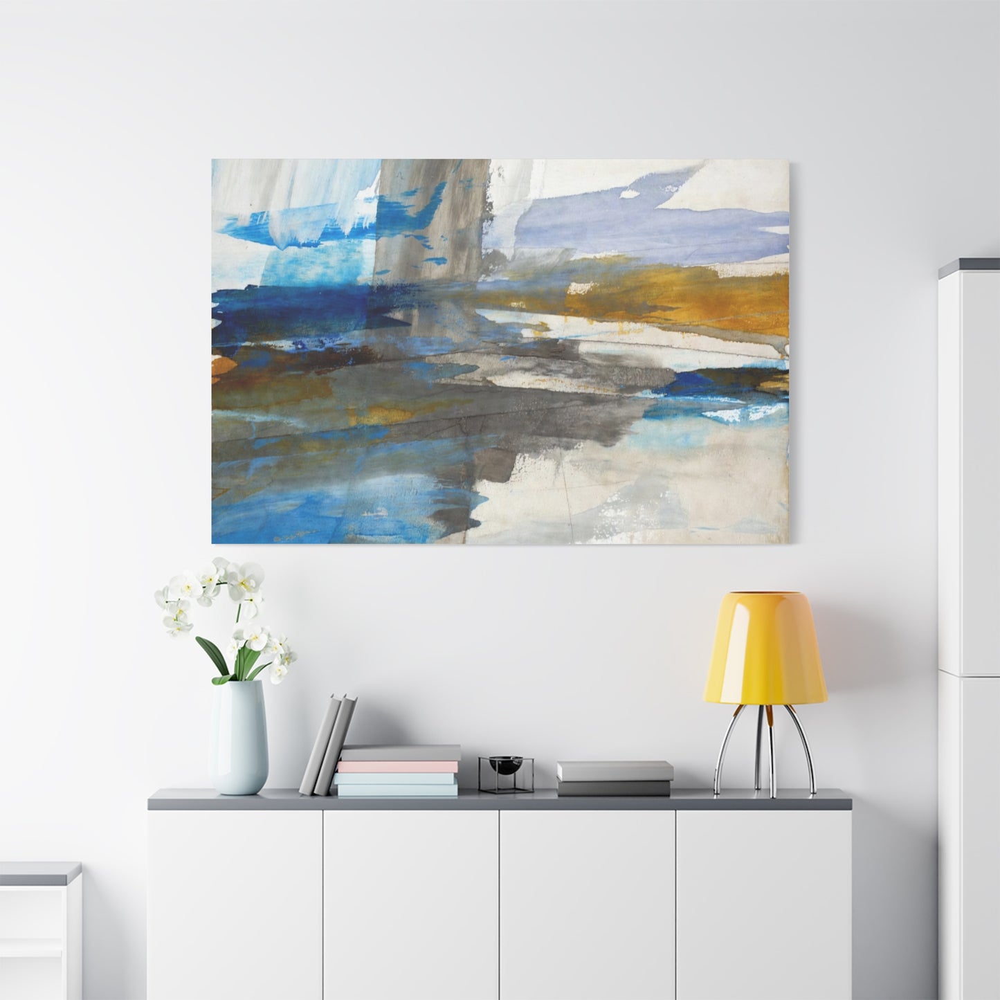 Abstract Coastal Blue Matte Canvas Print — Stretched 1.25" Wall Art