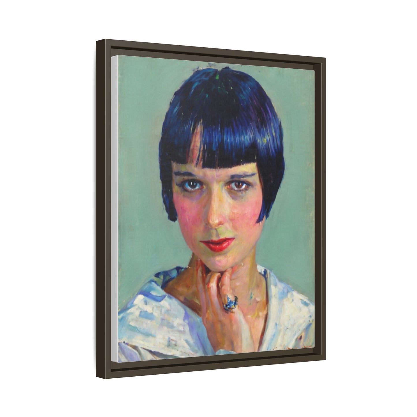 Framed Matte Canvas Portrait Print — Vintage Flapper Woman