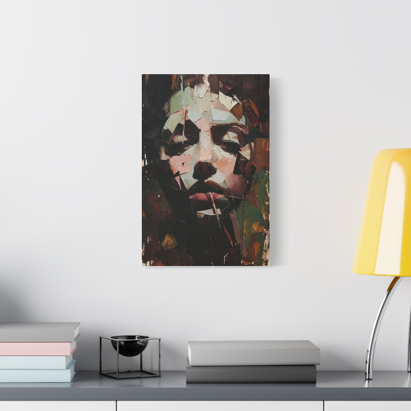 Abstract Portrait Matte Stretched Canvas (1.25") — Contemporary Textured Face Art