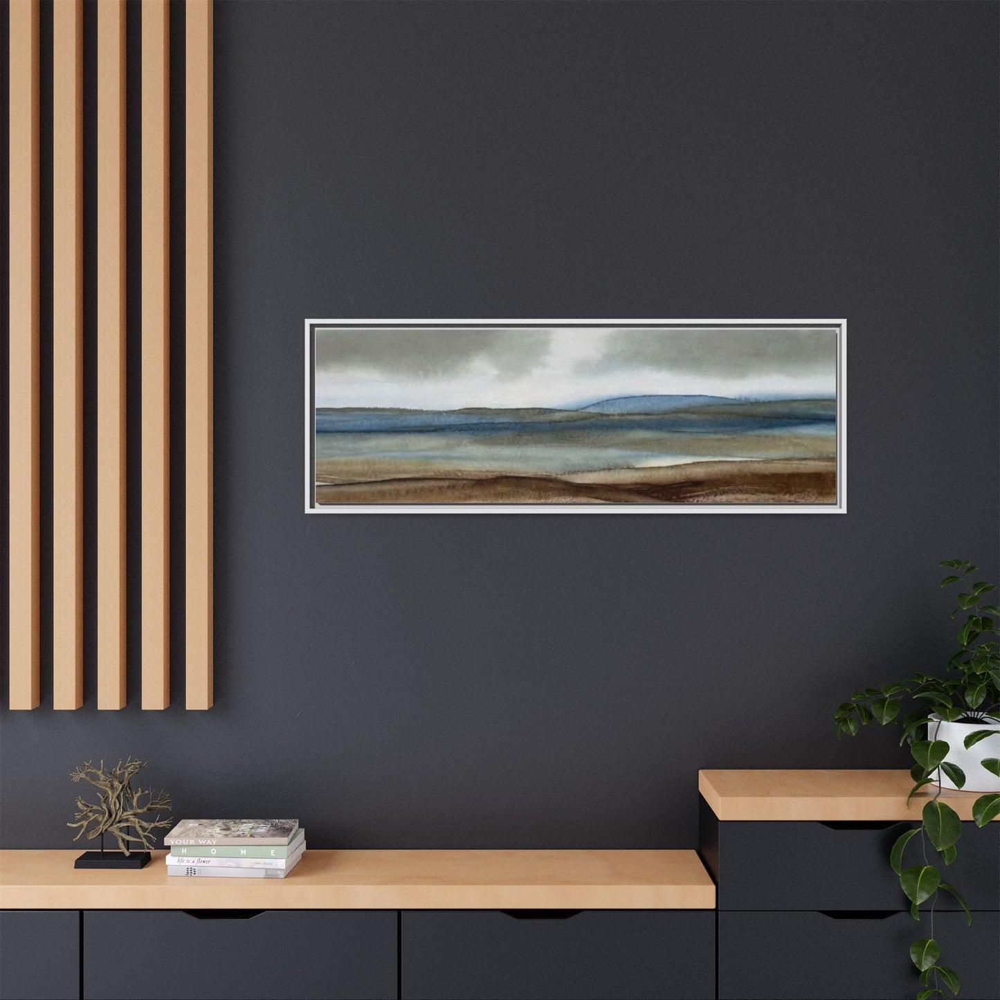 Matte Canvas Landscape, Framed (Multi-color)
