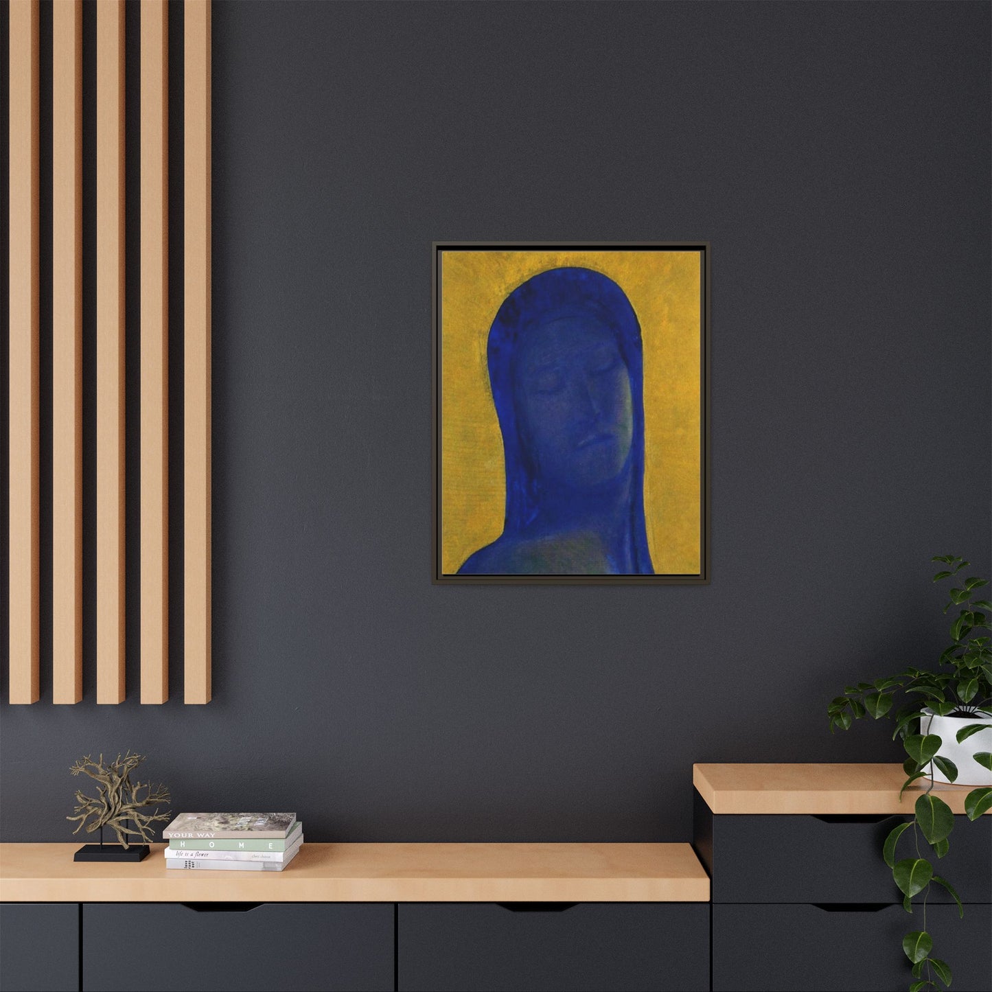 Closed Eyes by Odilon Redon Framed Matte Canvas Wall Art Print