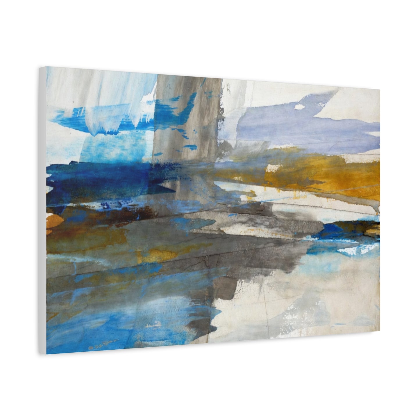 Abstract Coastal Blue Matte Canvas Print — Stretched 1.25" Wall Art