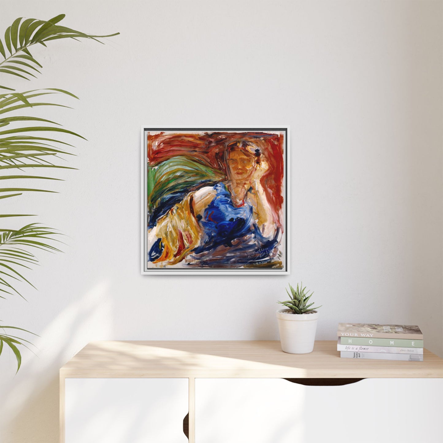 Portrait of hyllis Sjostrom by Akseli Gallen-Kallela Canvas Matte Framed Wall Art Print