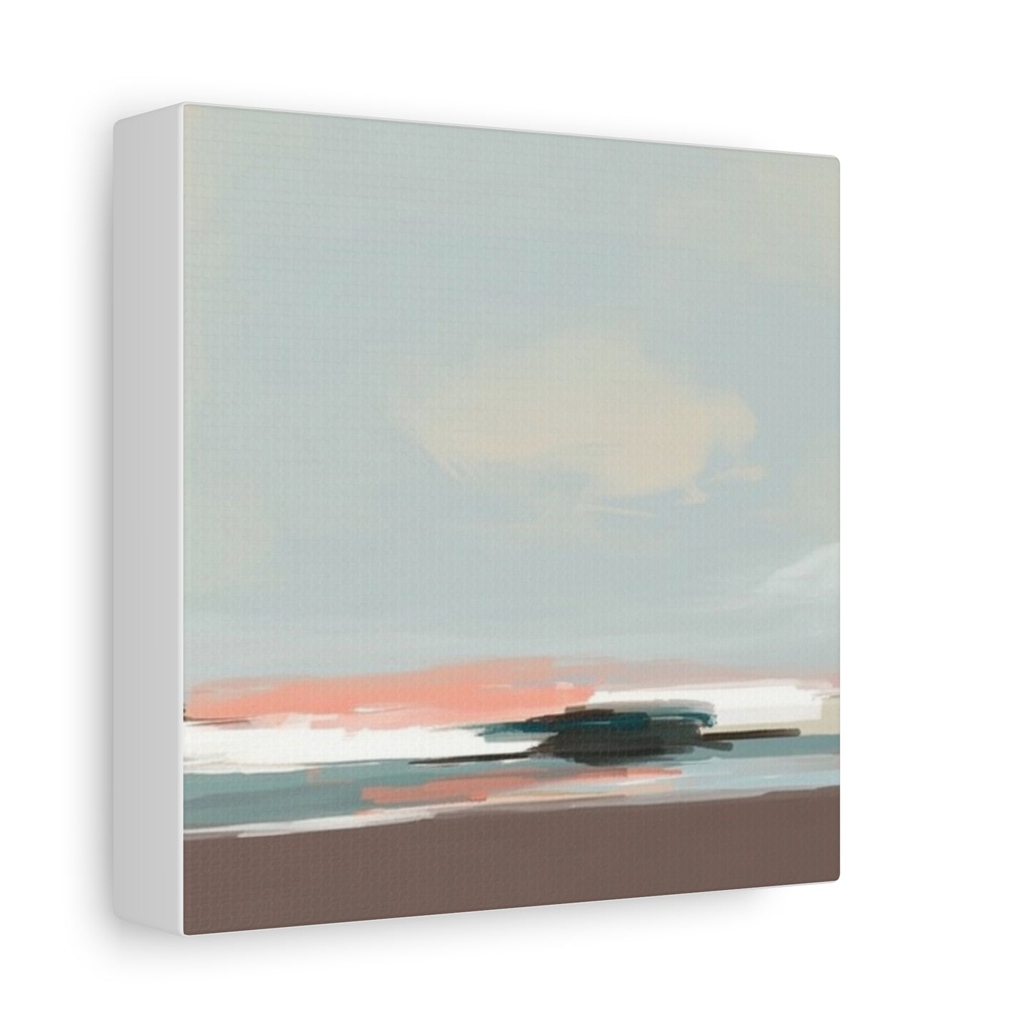 Coastal Abstract Canvas Art – Soft Pastel Seascape Matte Stretched Canvas