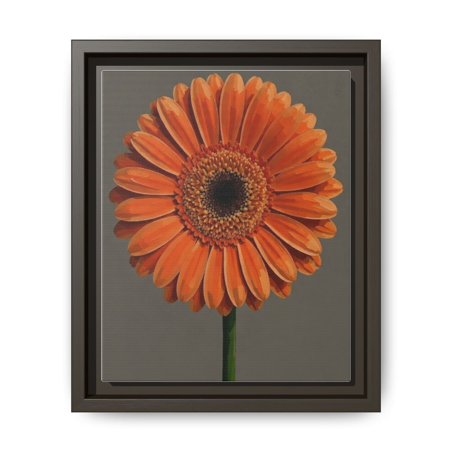 Orange Gerbera Daisy Matte Canvas Print (Framed)