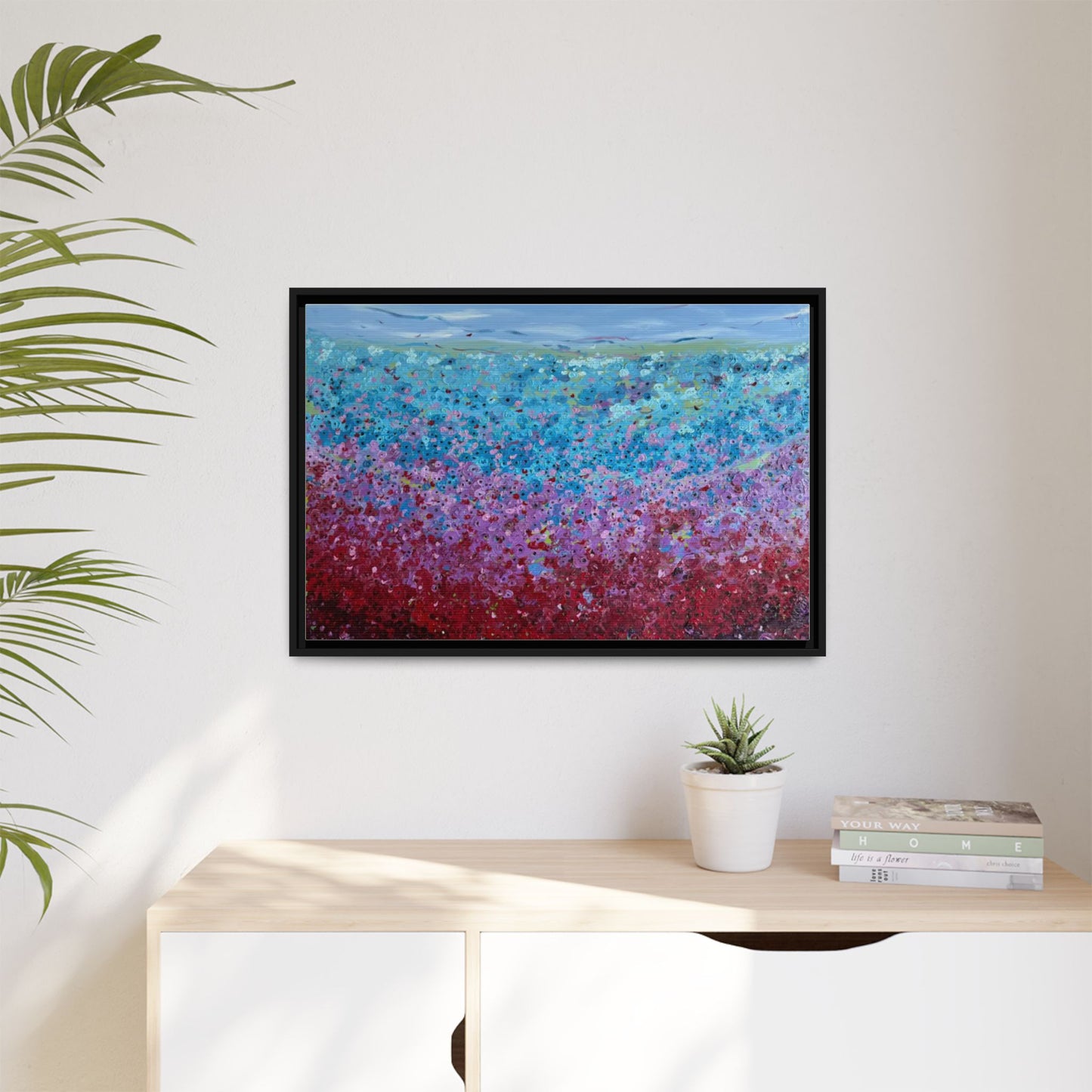 Bloom by Unknown Framed Matte Canvas Abstract Floral Field Wall Art