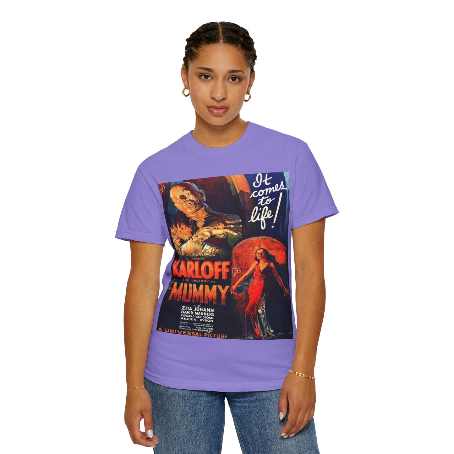 Mummy Movie Poster T‑Shirt — Vintage Karloff Horror Graphic Tee
