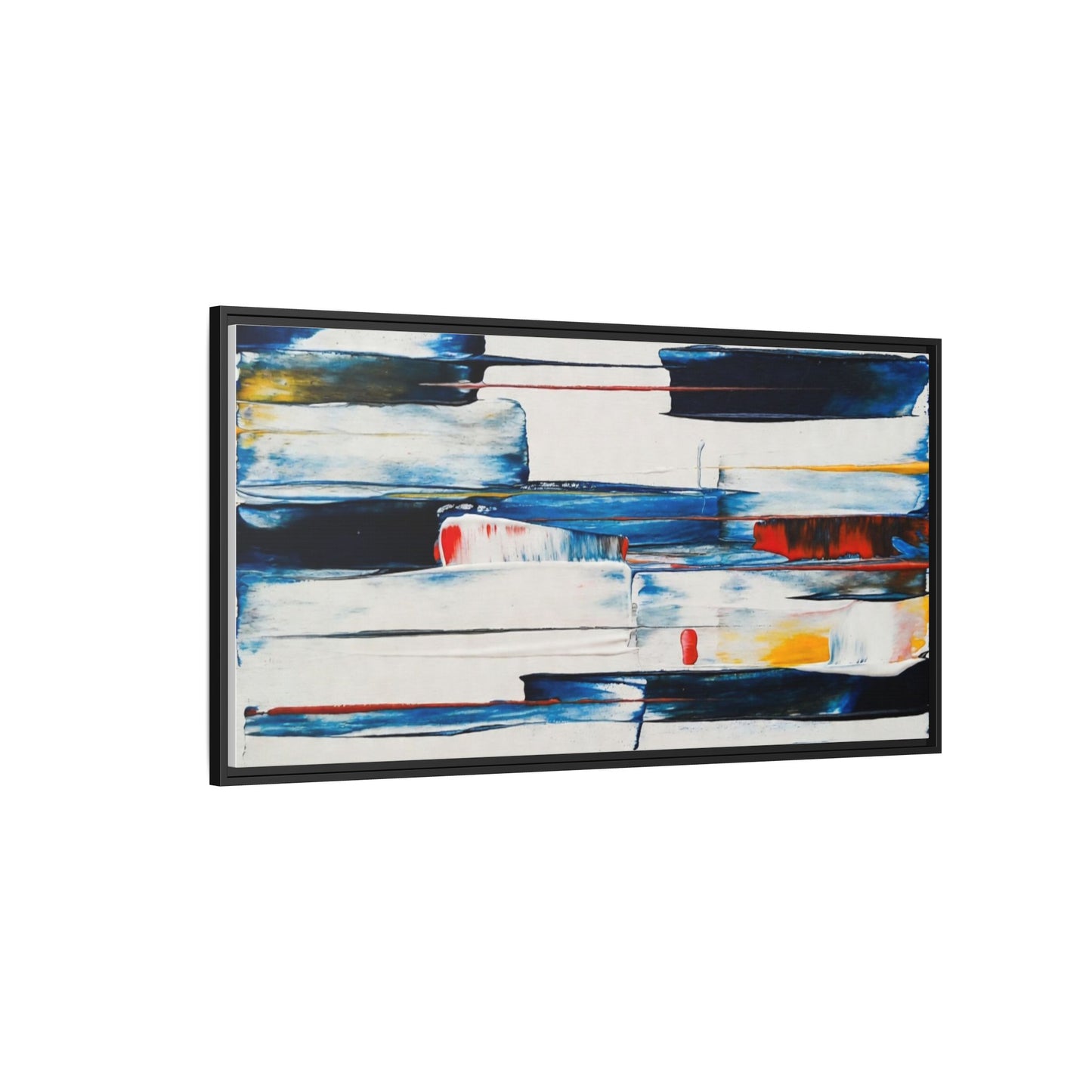Abstract Coastal Brushstrokes Framed Canvas Print